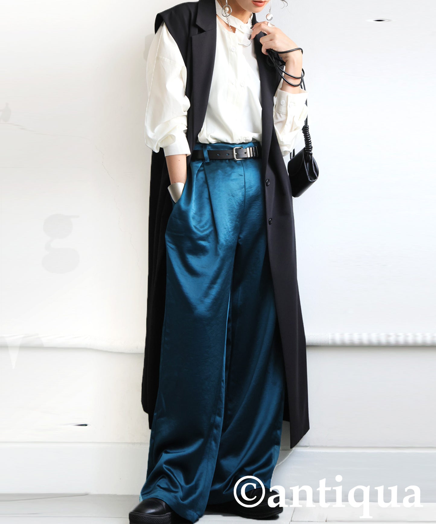 Ladies Satin Wide Pants