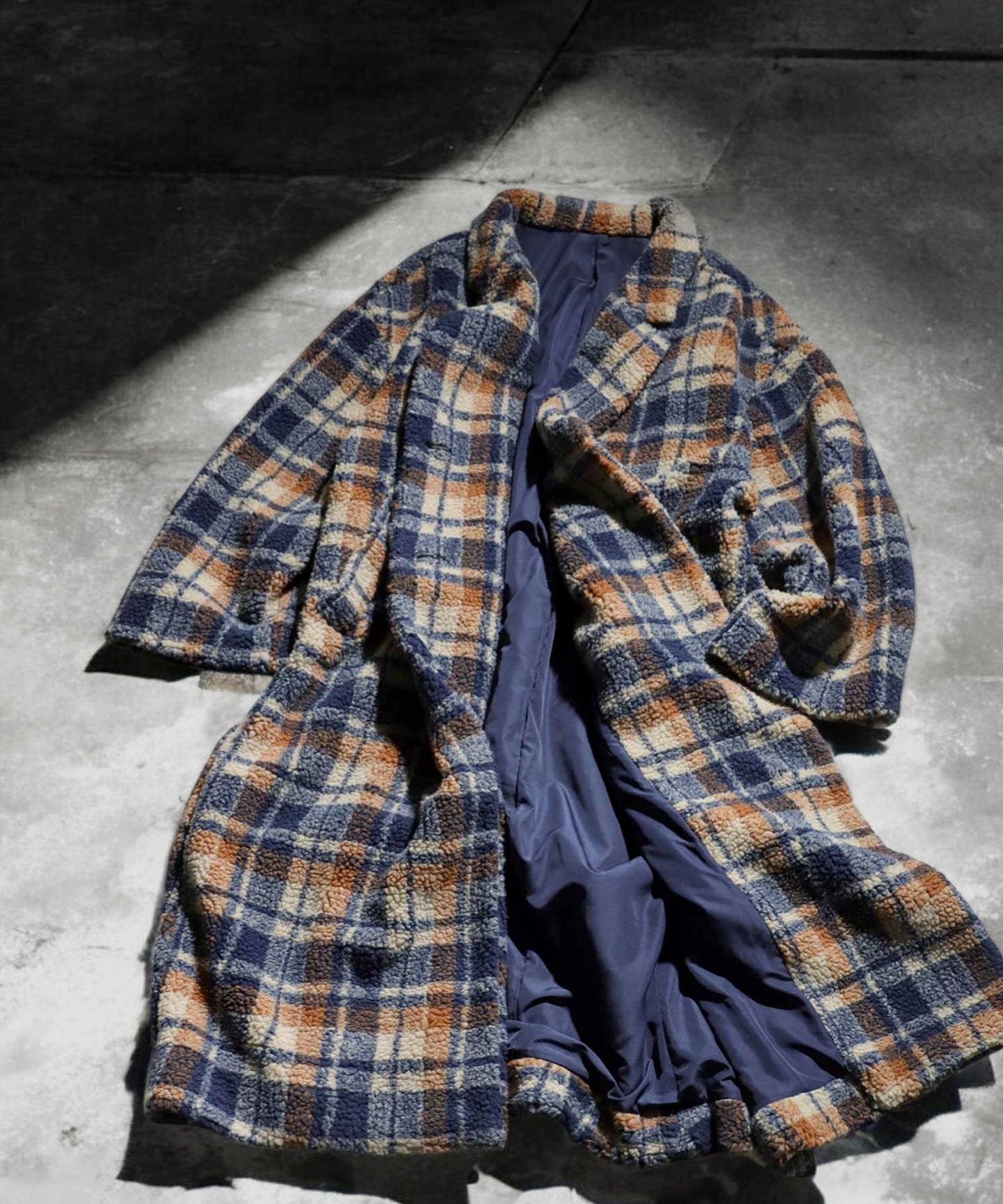 Checked Boa coat Ladies