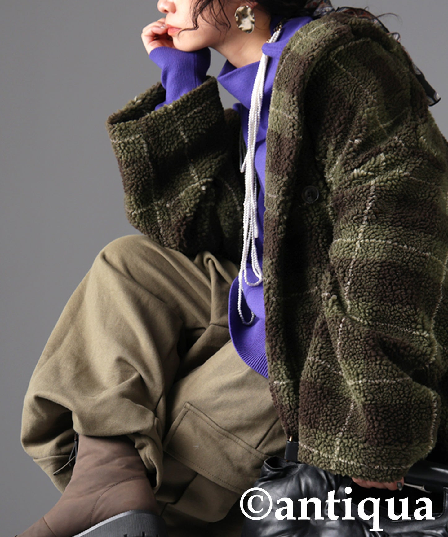 Check Boa Jacket Ladies