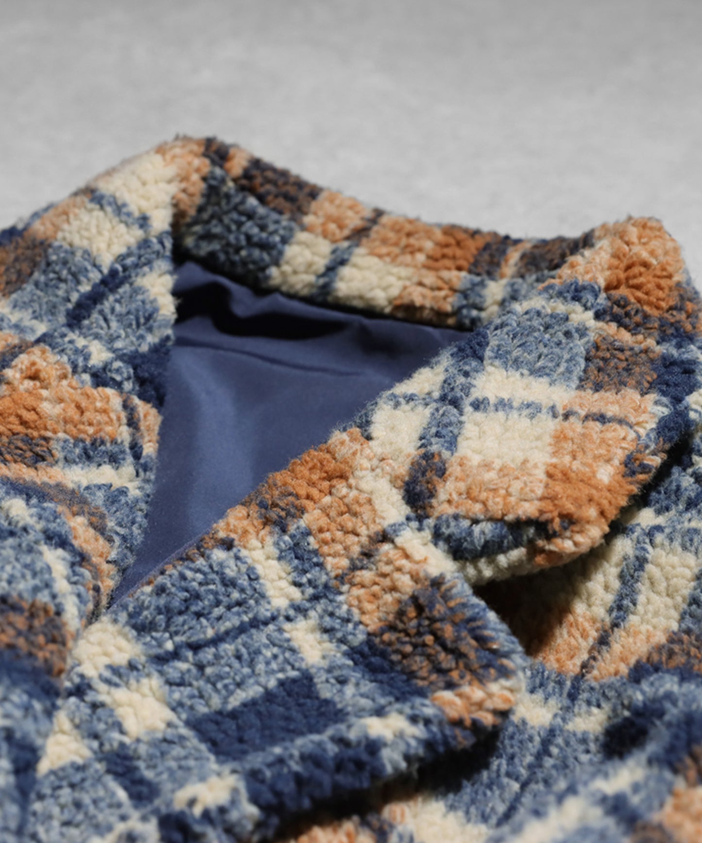 Checked Boa coat Ladies