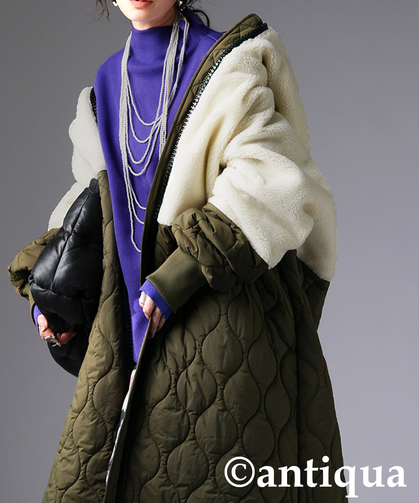 Big Zipper Long Coat Ladies