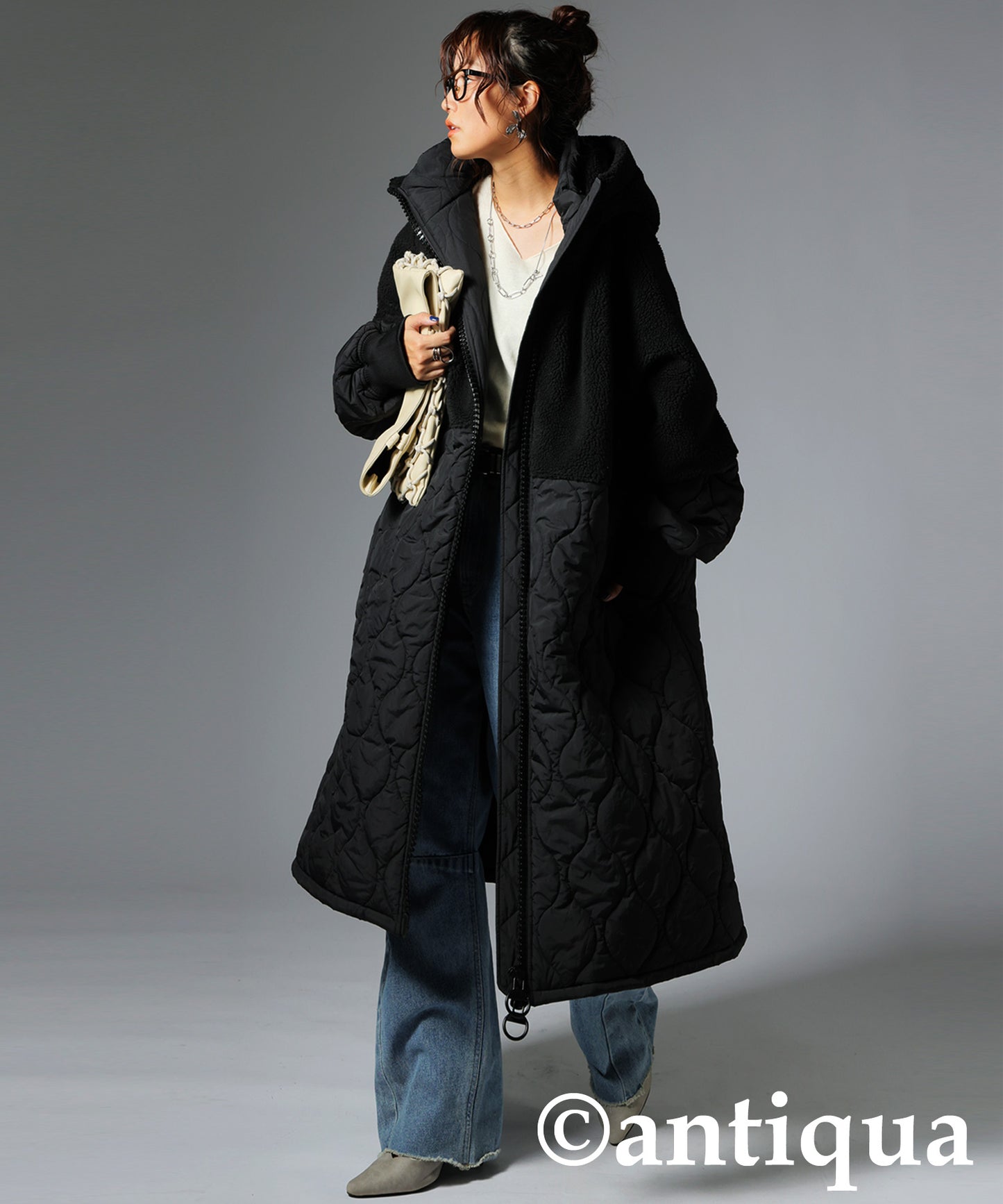 Big Zipper Long Coat Ladies