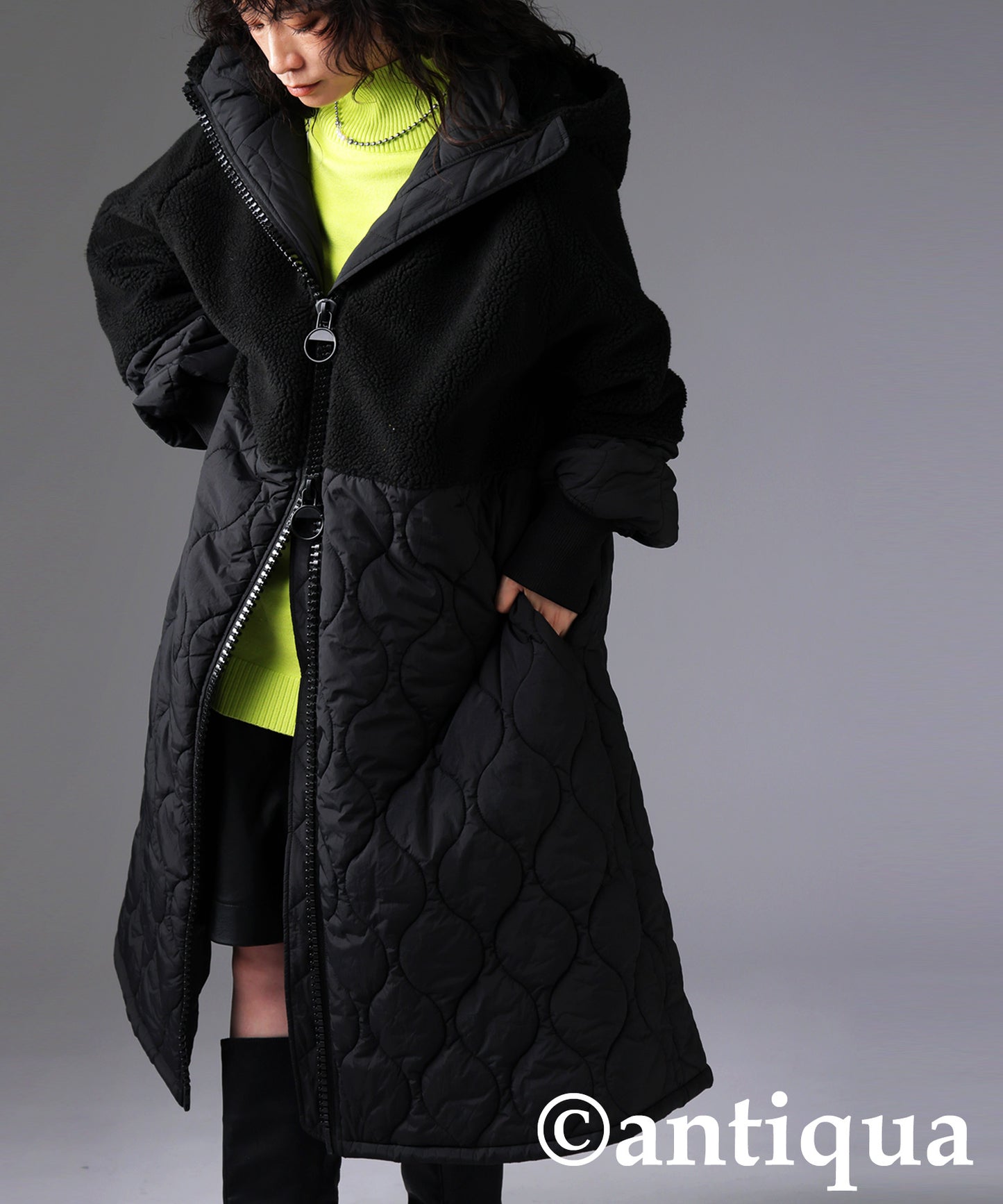 Big Zipper Long Coat Ladies
