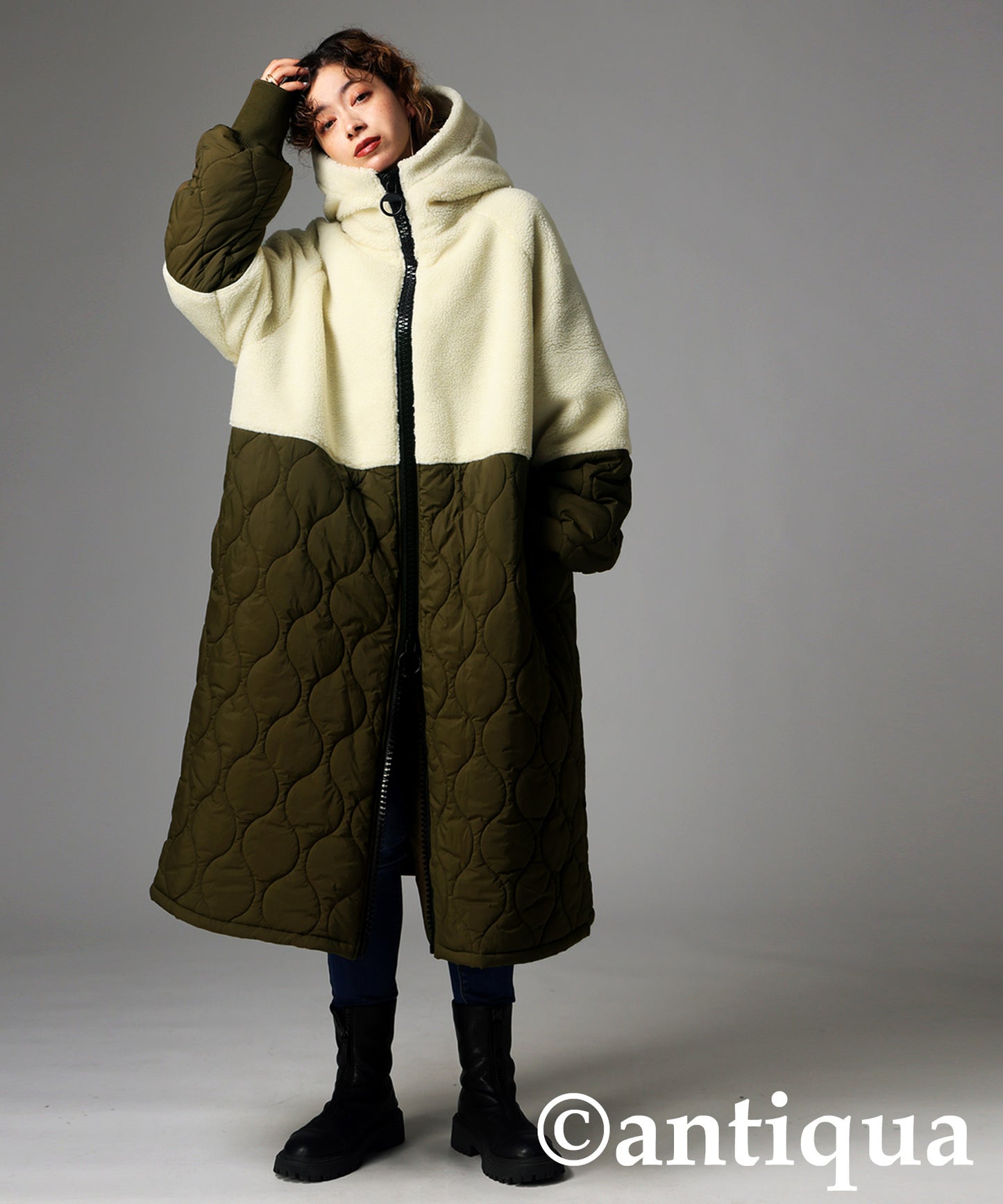 Big Zipper Long Coat Ladies