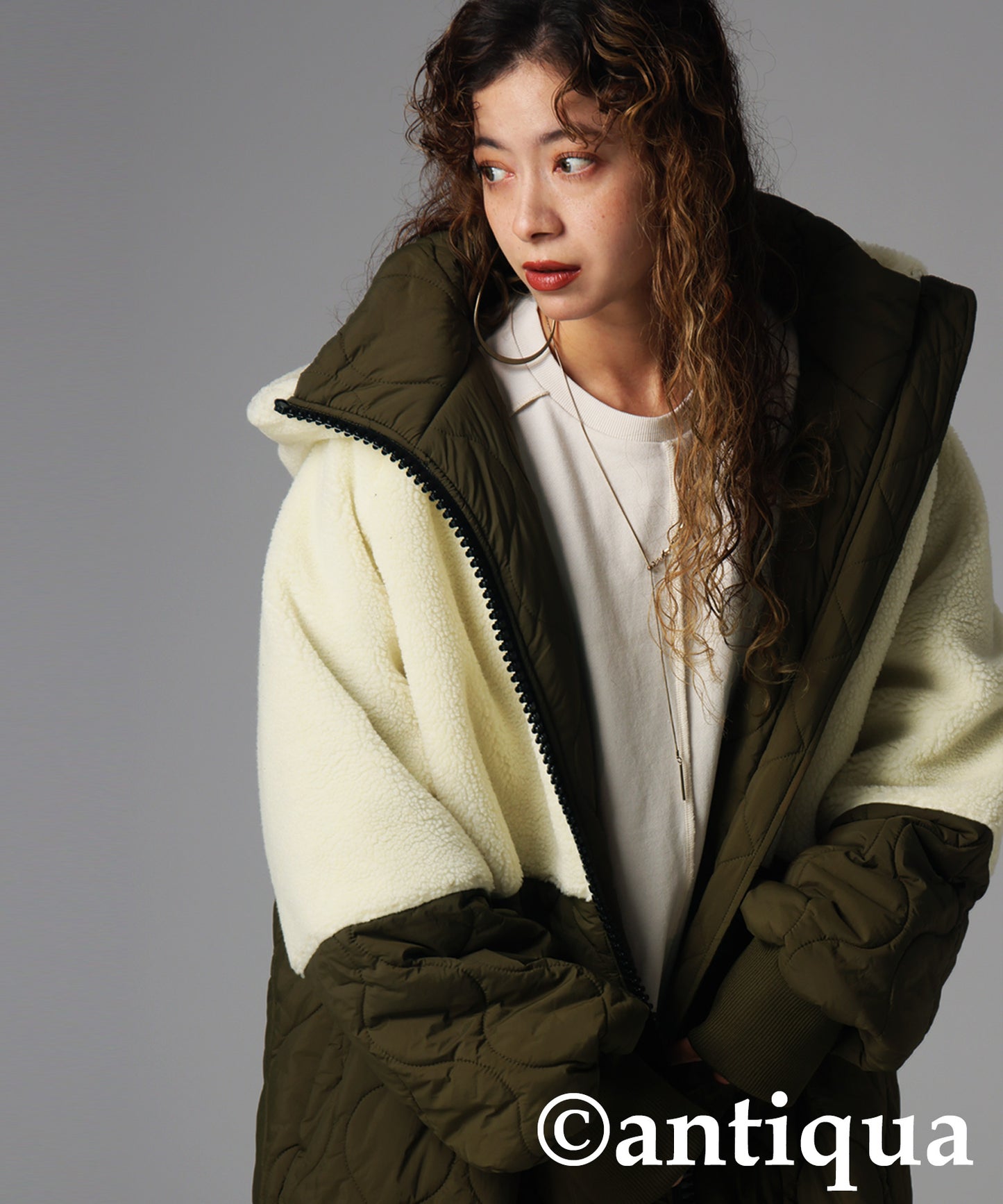 Big Zipper Long Coat Ladies