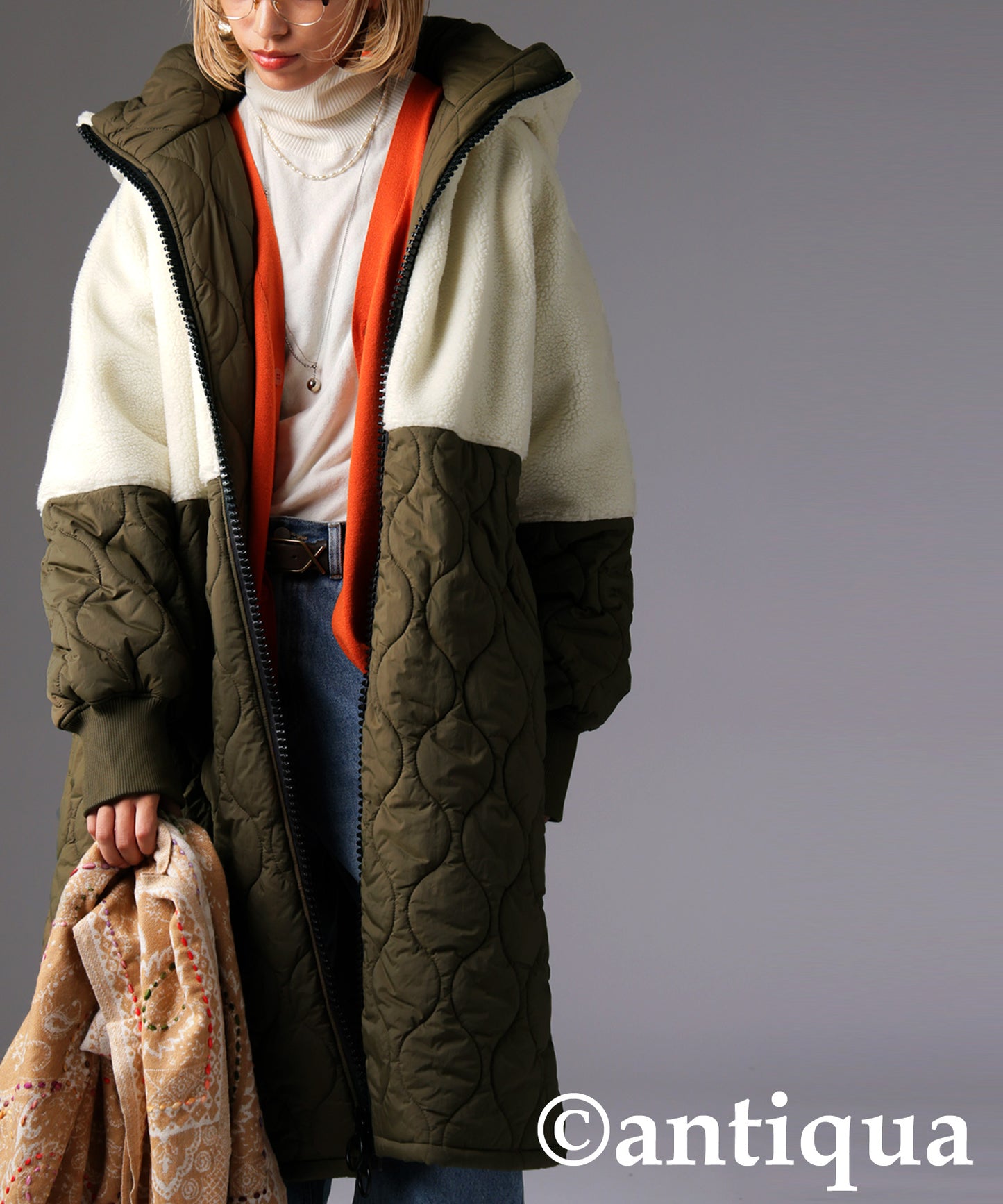 Big Zipper Long Coat Ladies