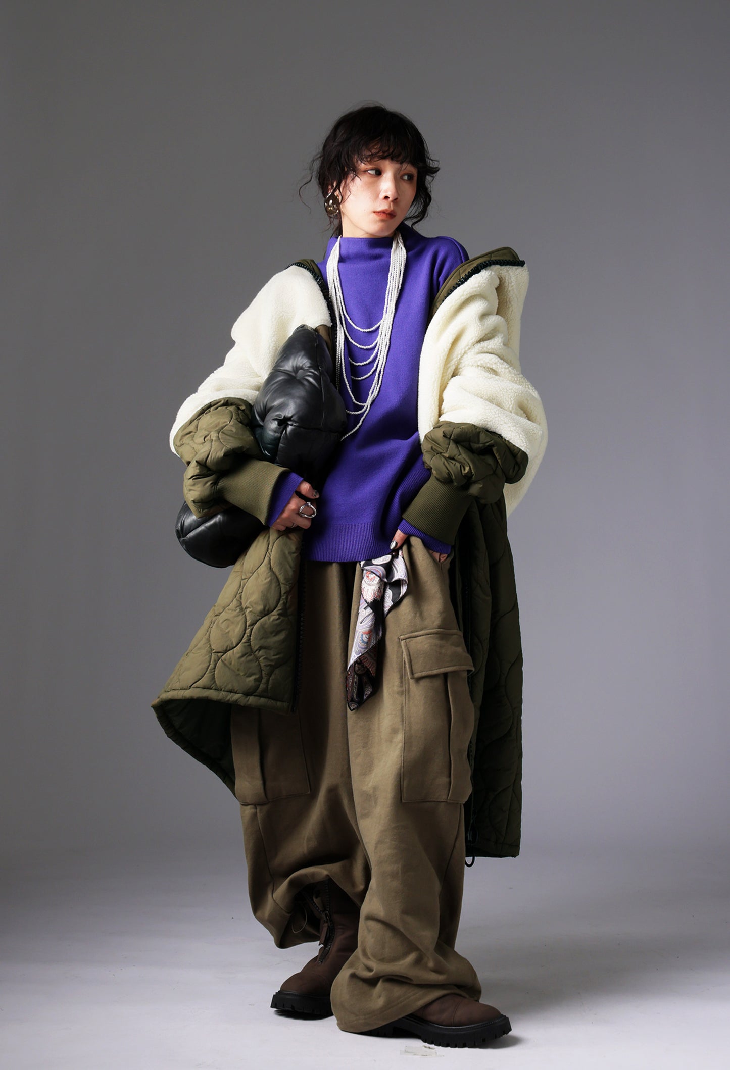 Big Zipper Long Coat Ladies