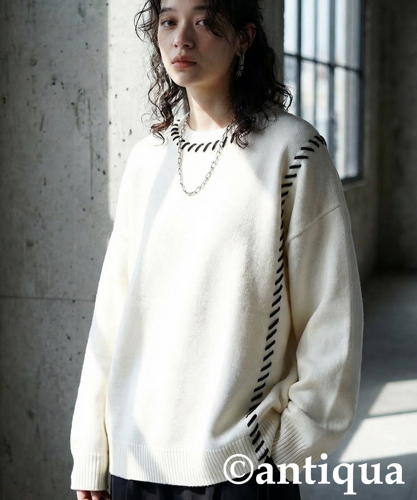 Color-Coordinated Stitch Knit Ladies