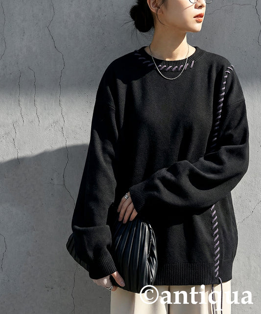 Color-Coordinated Stitch Knit Ladies