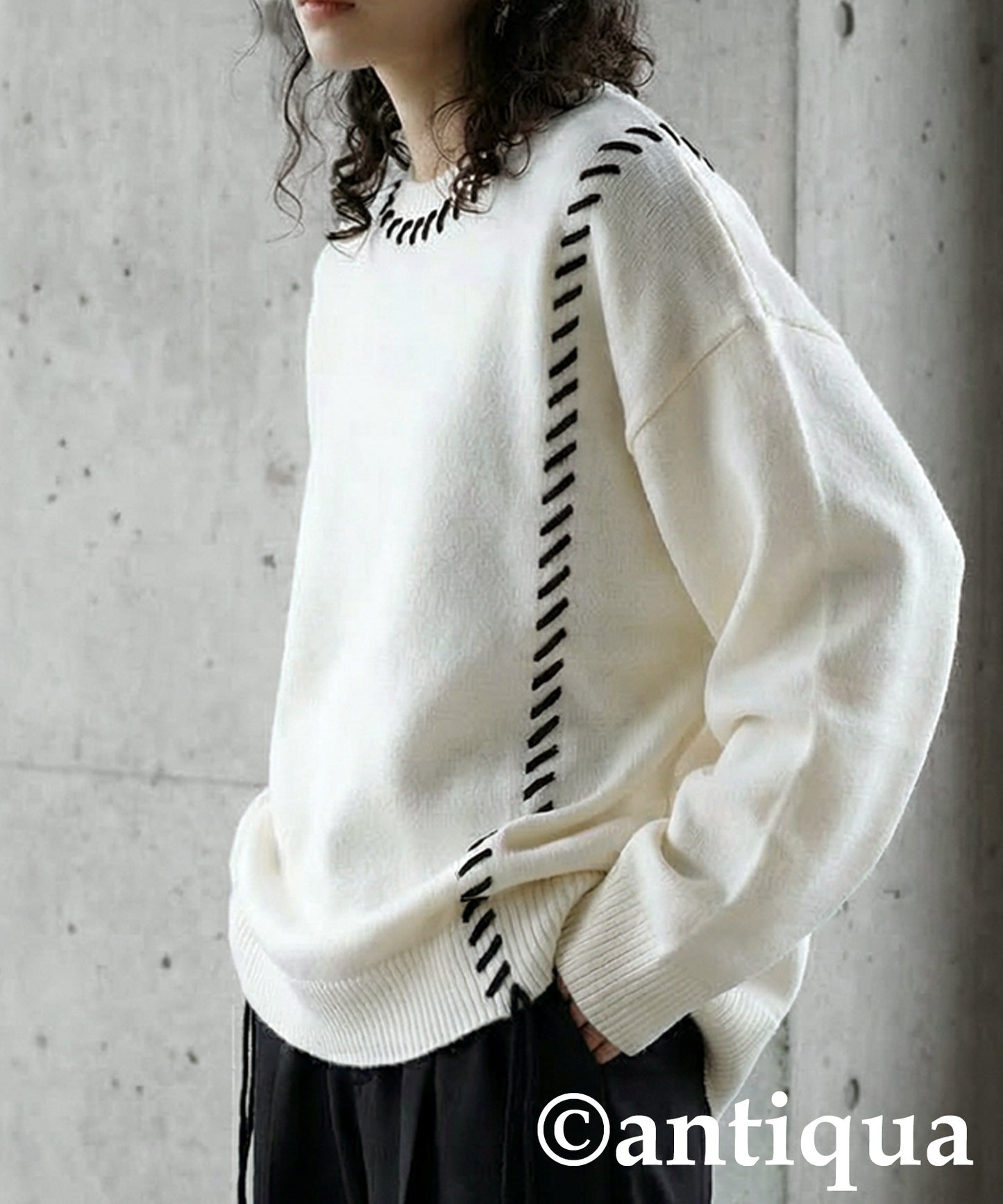 Color-Coordinated Stitch Knit Ladies