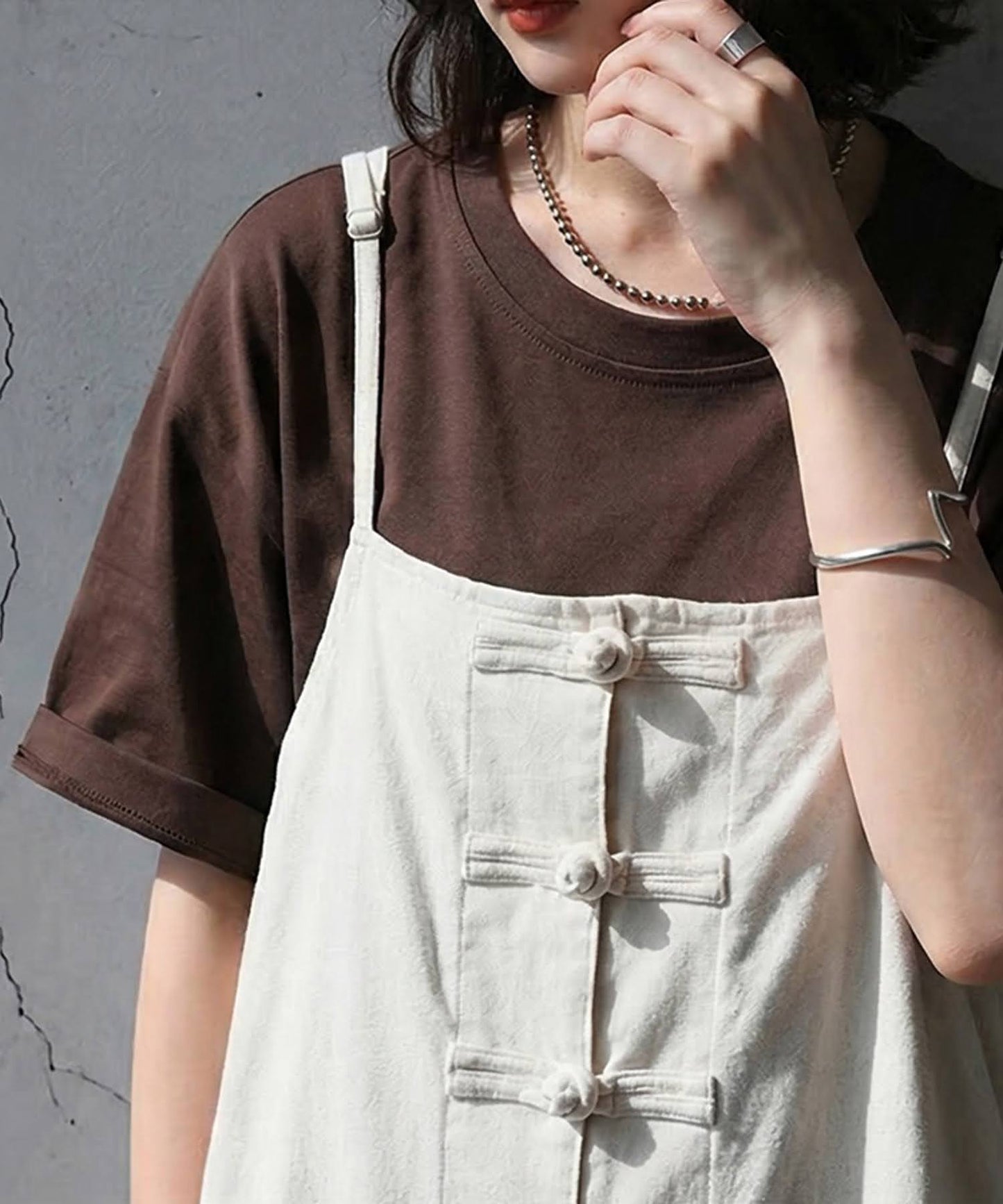 Wide-Legged Linen-Style Overalls Ladies