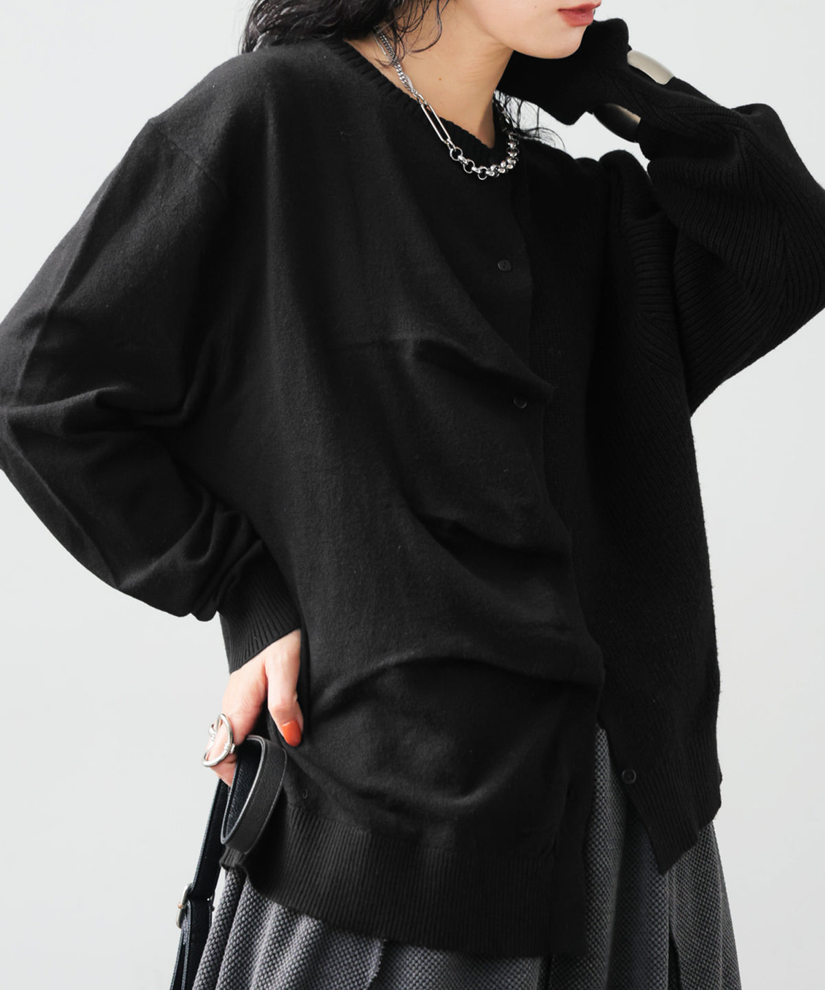 Cashmere-Touch Draped Knit Cardigan Ladies