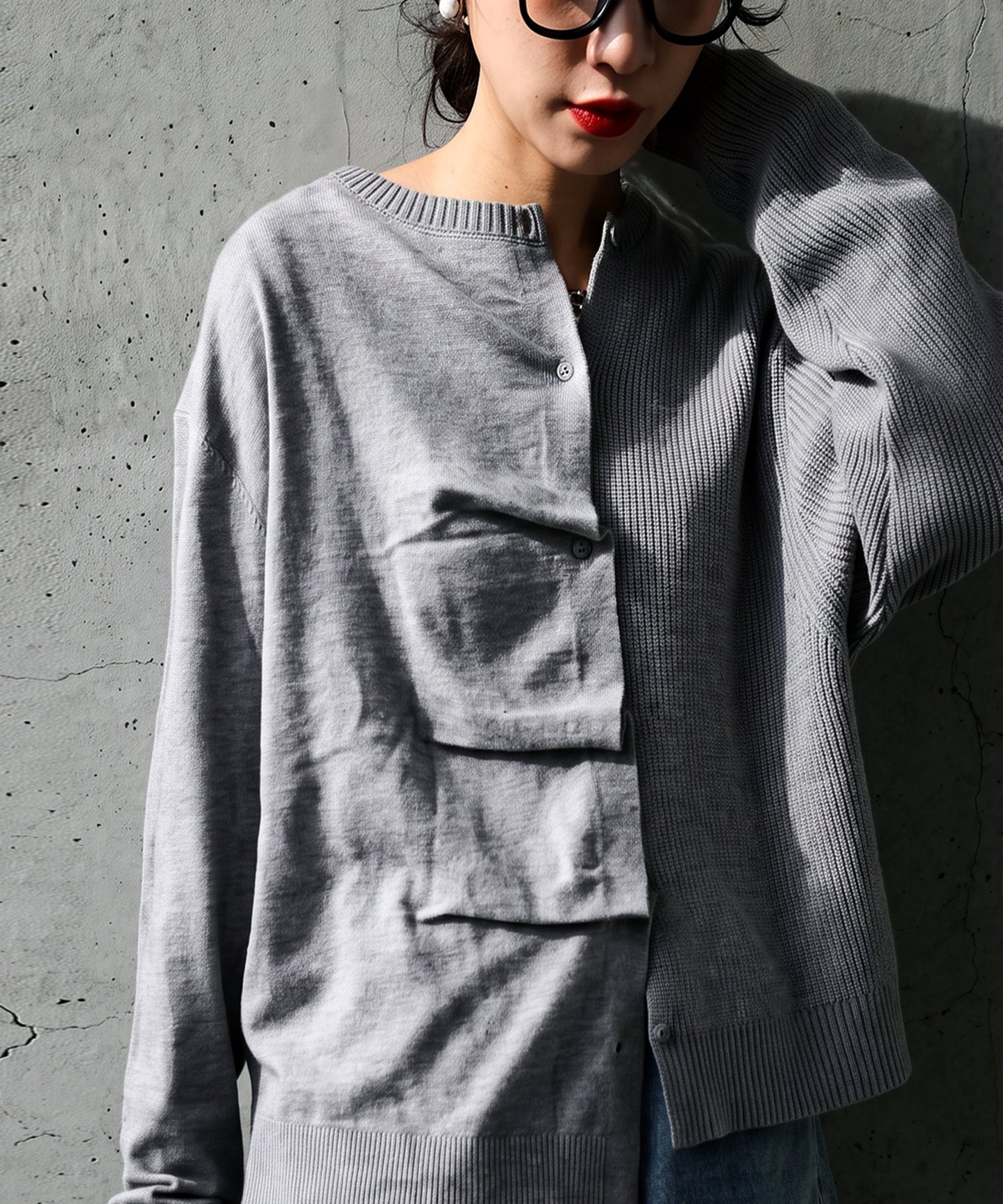 Cashmere-Touch Draped Knit Cardigan Ladies