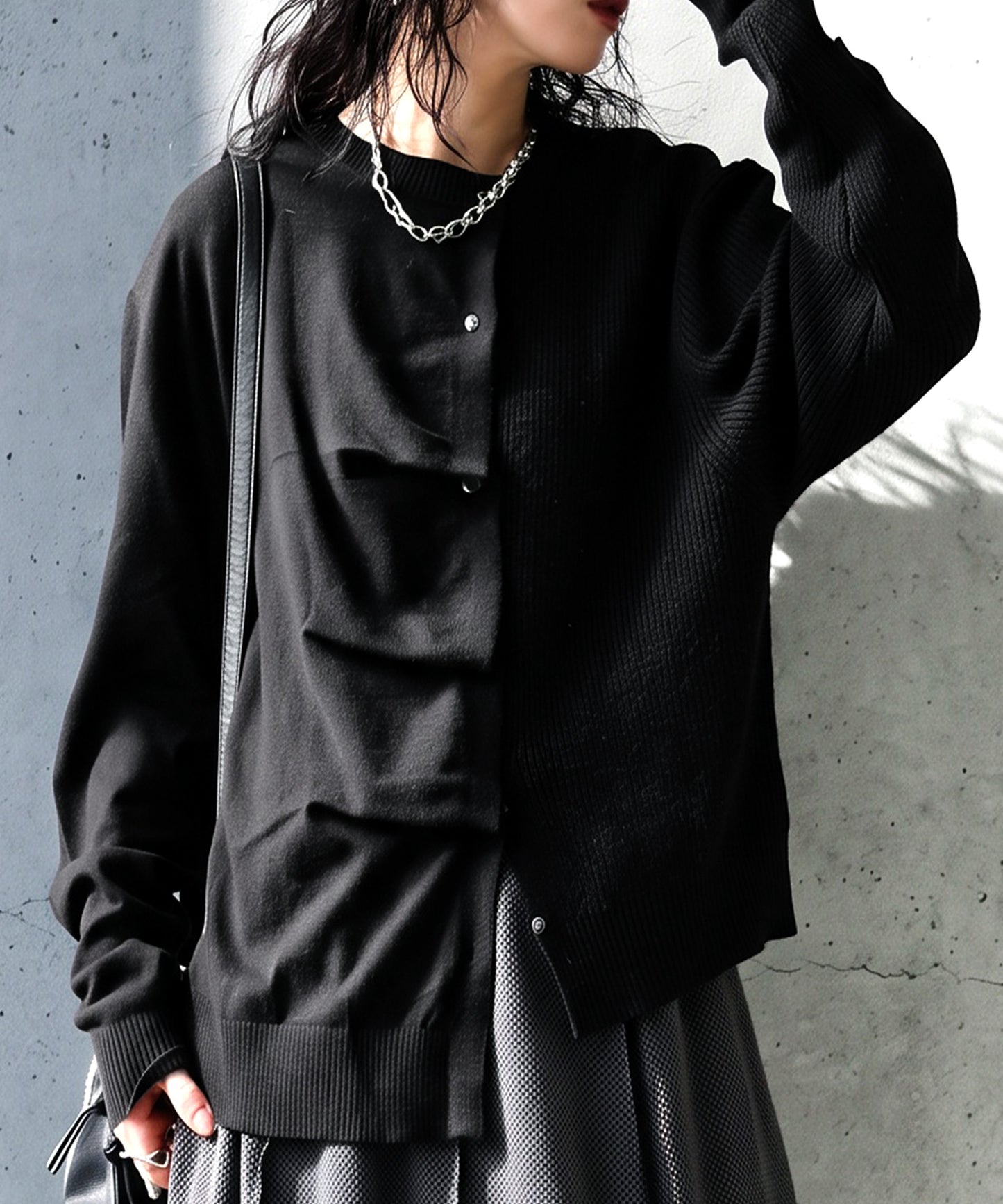 Cashmere-Touch Draped Knit Cardigan Ladies