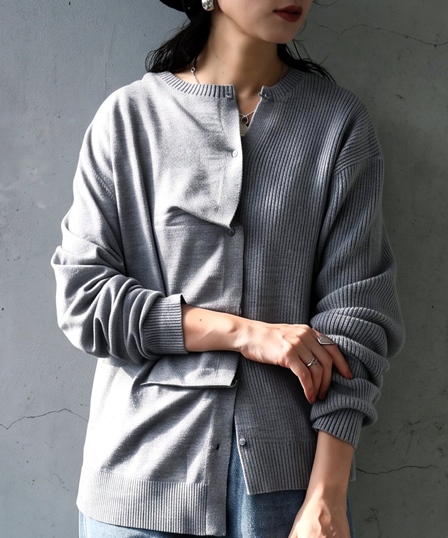 Cashmere-Touch Draped Knit Cardigan Ladies