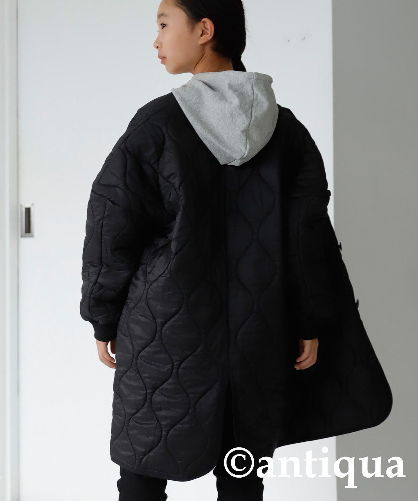 Kids quilted long coat