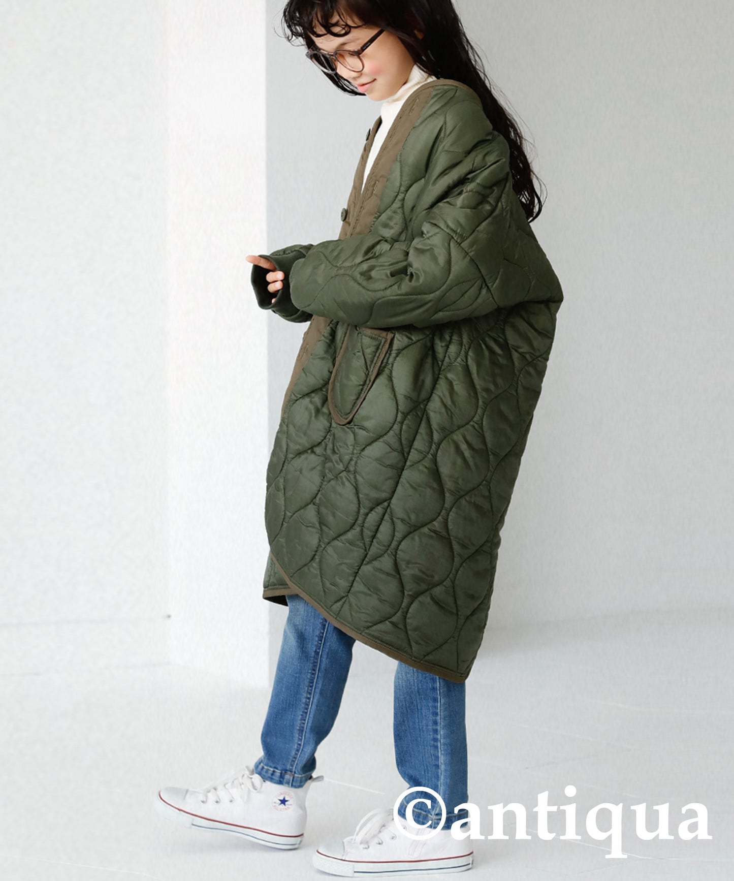 Kids quilted long coat