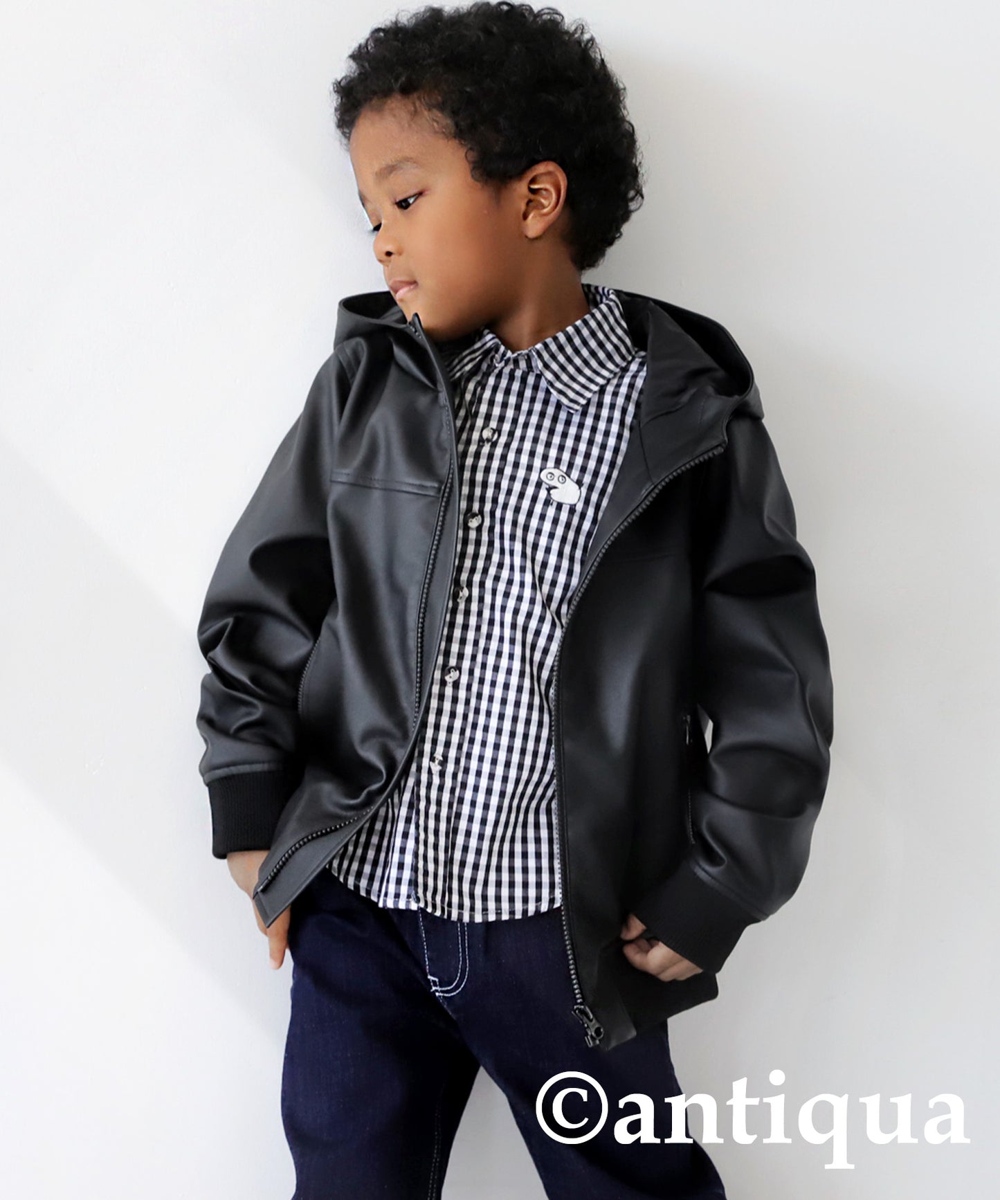 Vegan Leather Hoody Jacket Kids