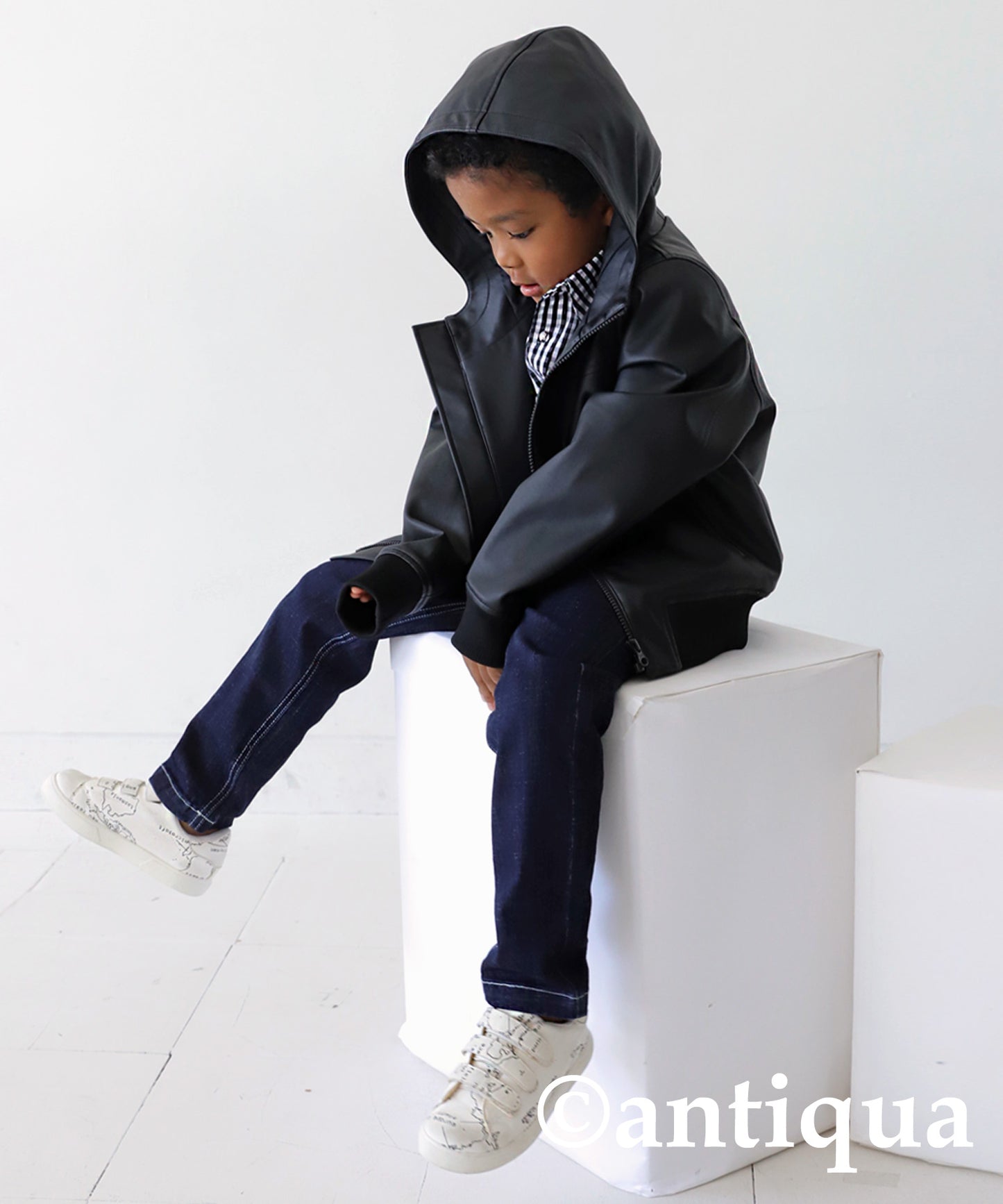 Vegan Leather Hoody Jacket Kids