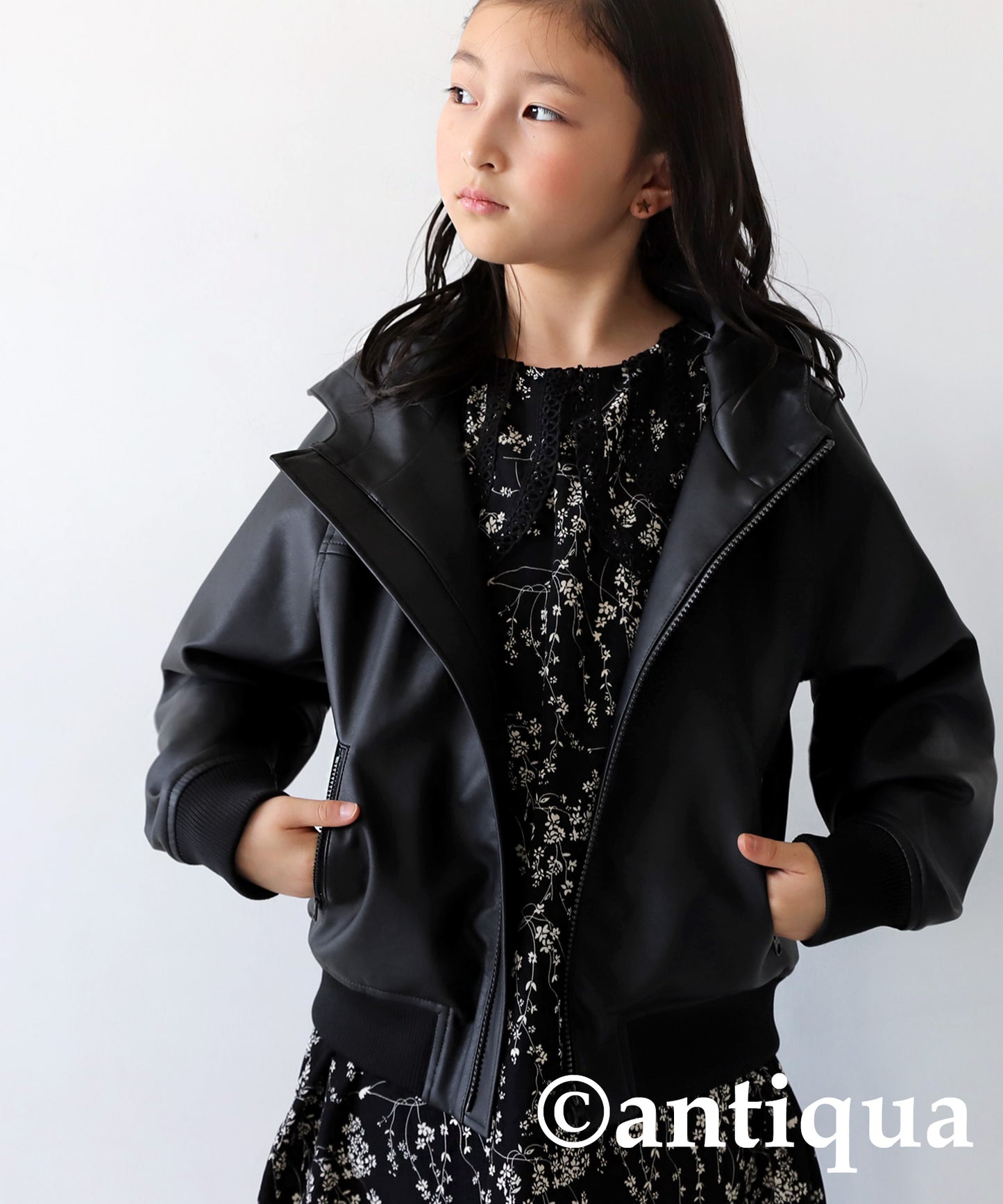 Vegan Leather Hoody Jacket Kids