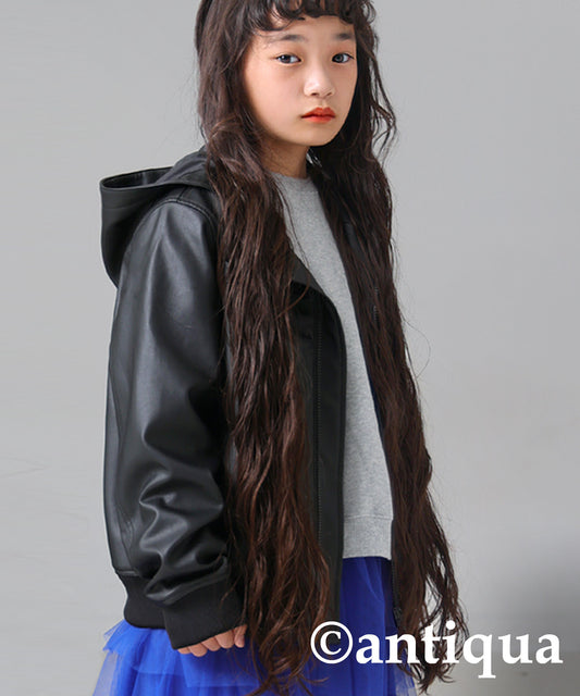 Vegan Leather Hoody Jacket Kids