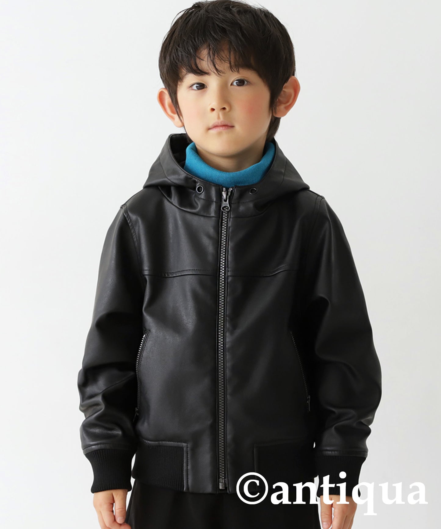 Vegan Leather Hoody Jacket Kids