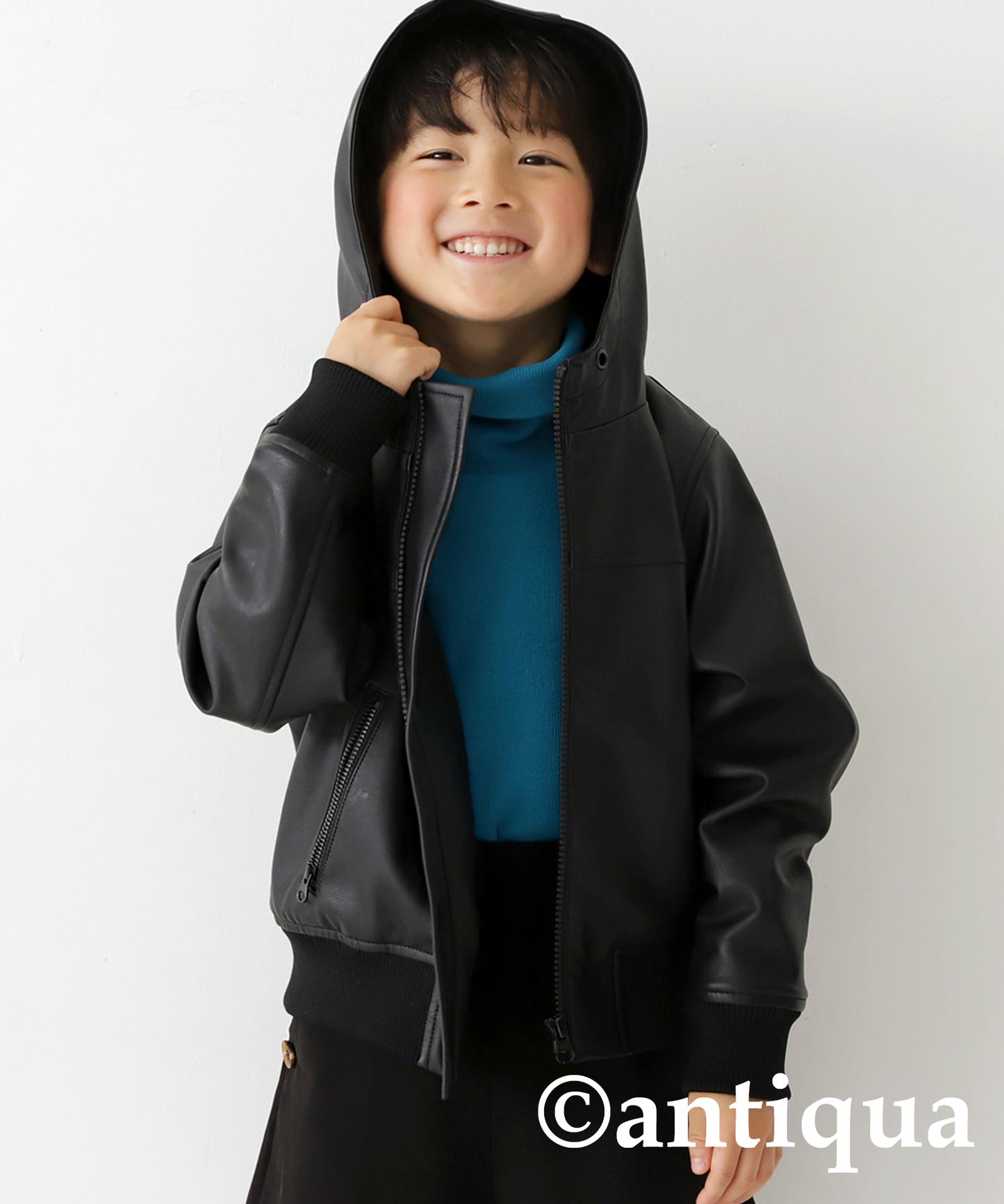 Vegan Leather Hoody Jacket Kids