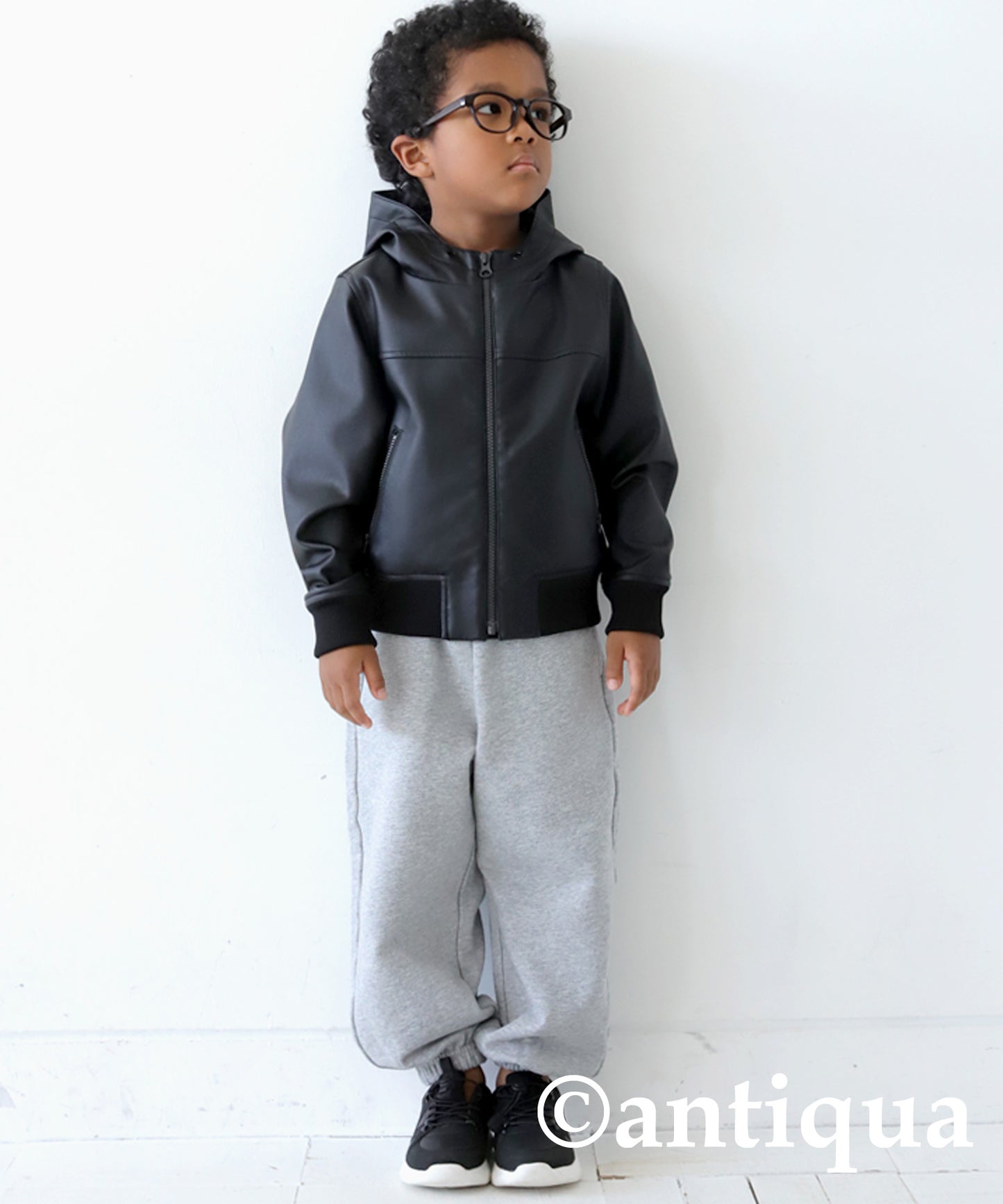 Vegan Leather Hoody Jacket Kids