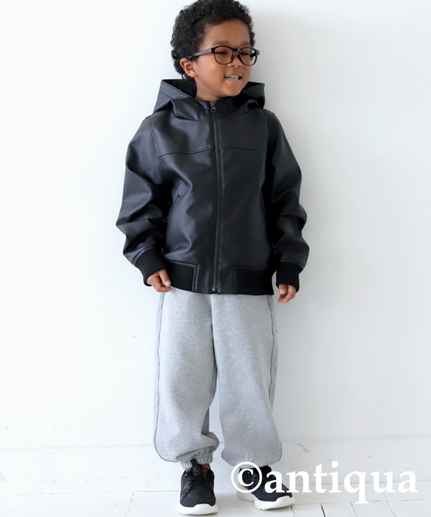 Vegan Leather Hoody Jacket Kids