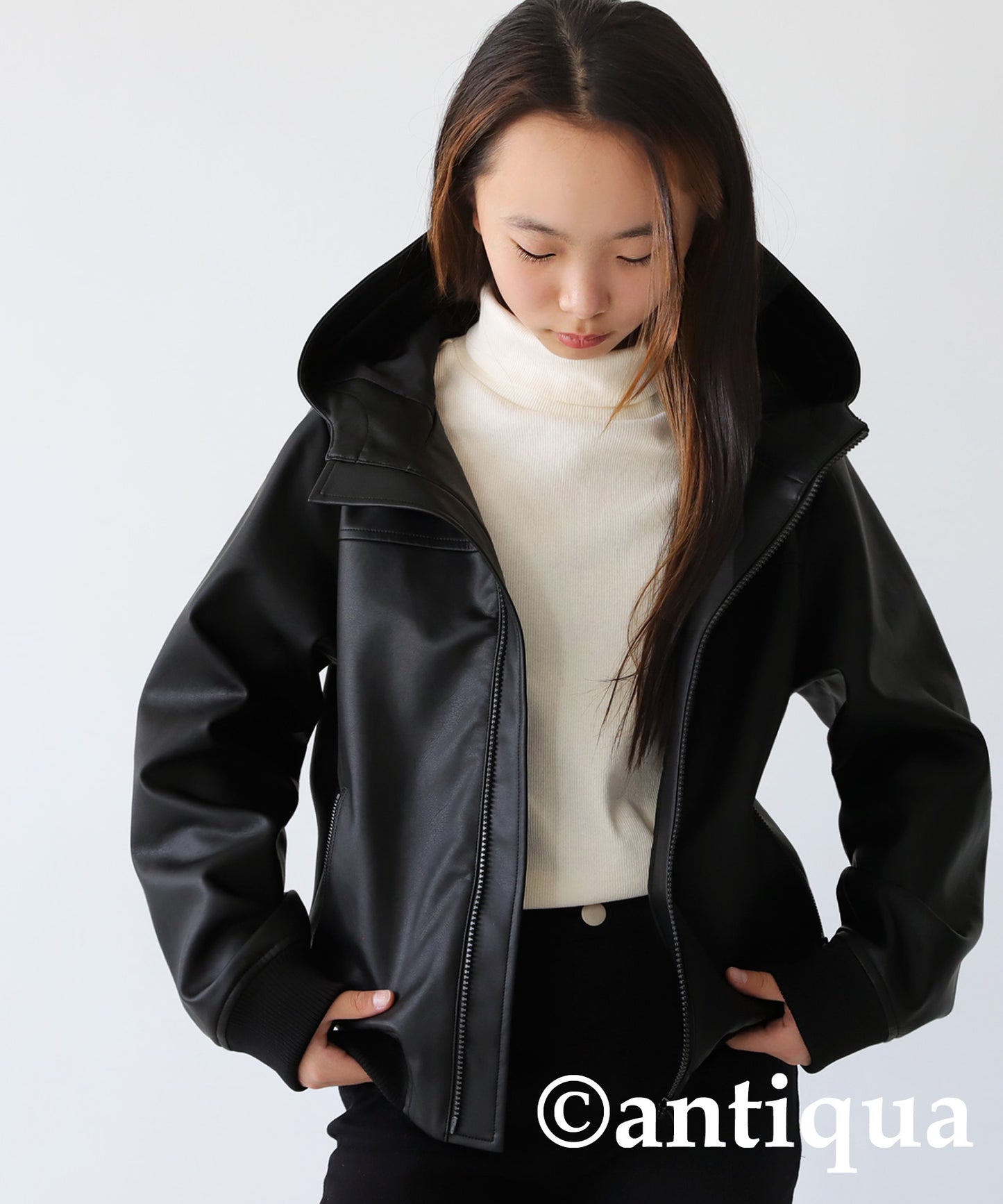 Vegan Leather Hoody Jacket Kids