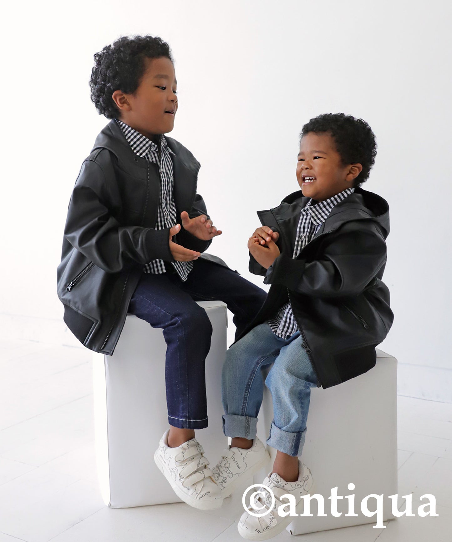 Vegan Leather Hoody Jacket Kids