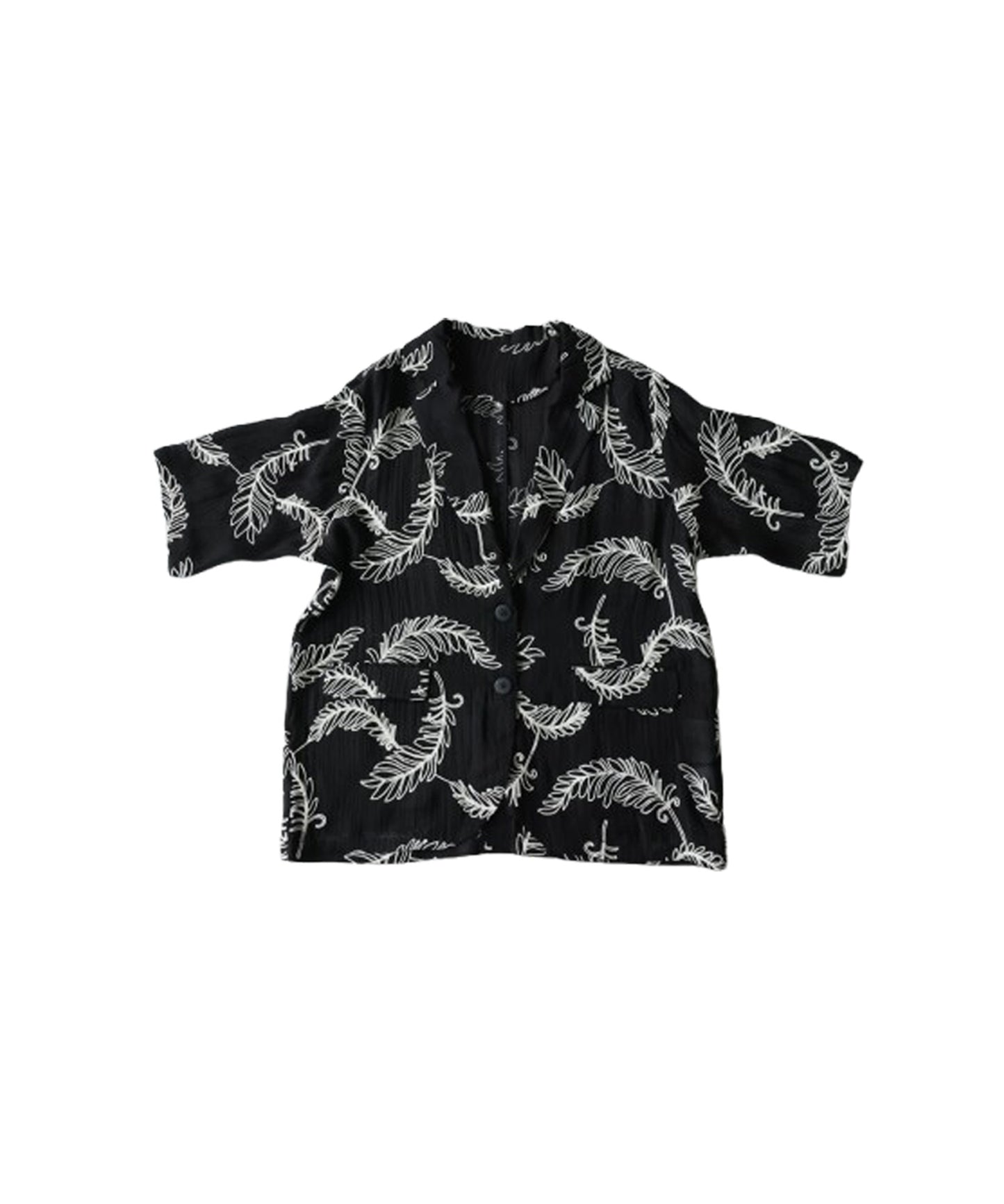 Leaf Pattern Embroidered Sheer Tailored Jacket Ladies
