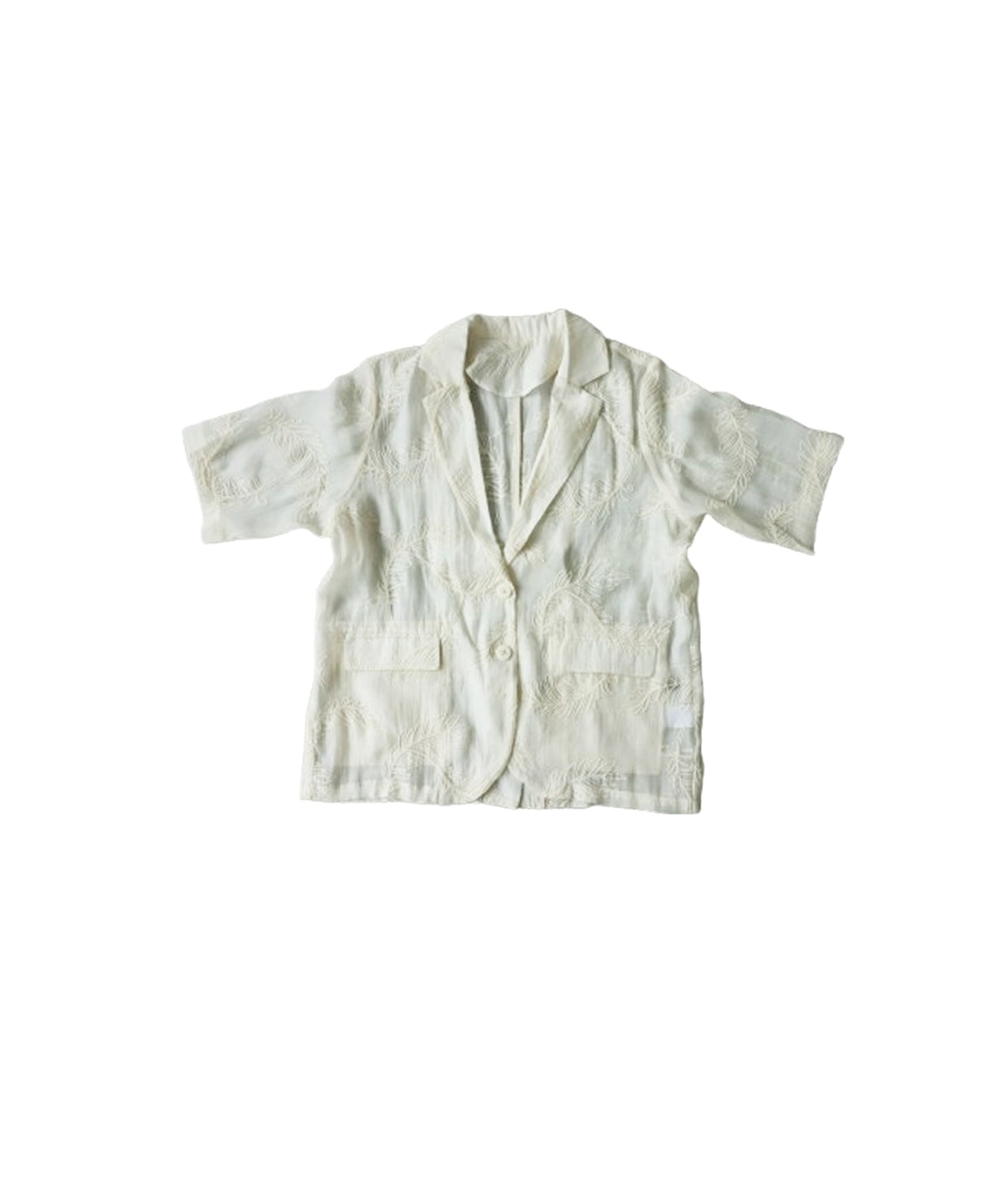 Leaf Pattern Embroidered Sheer Tailored Jacket Ladies