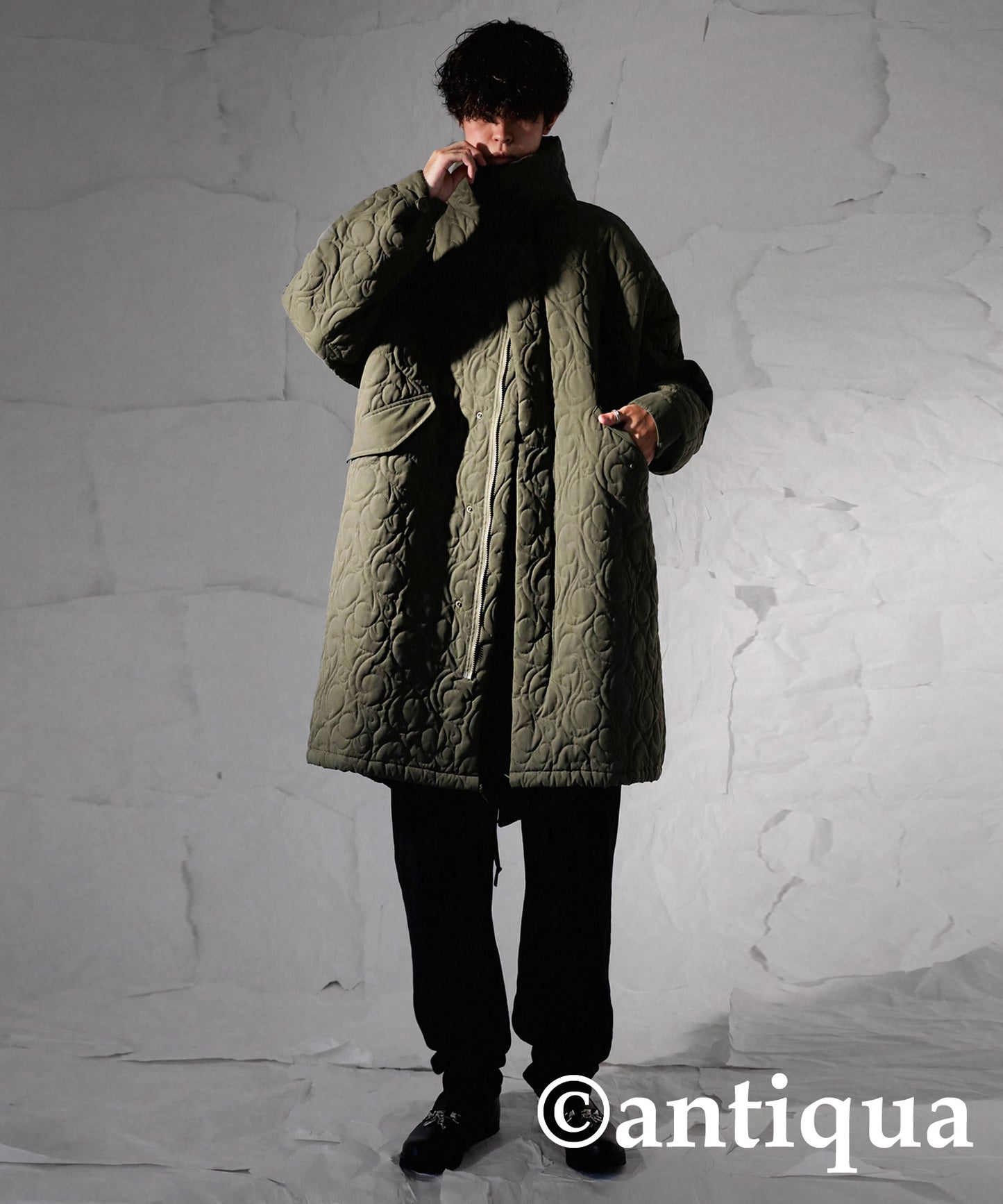 Men's quilting mods coat(M-65) stand up collar