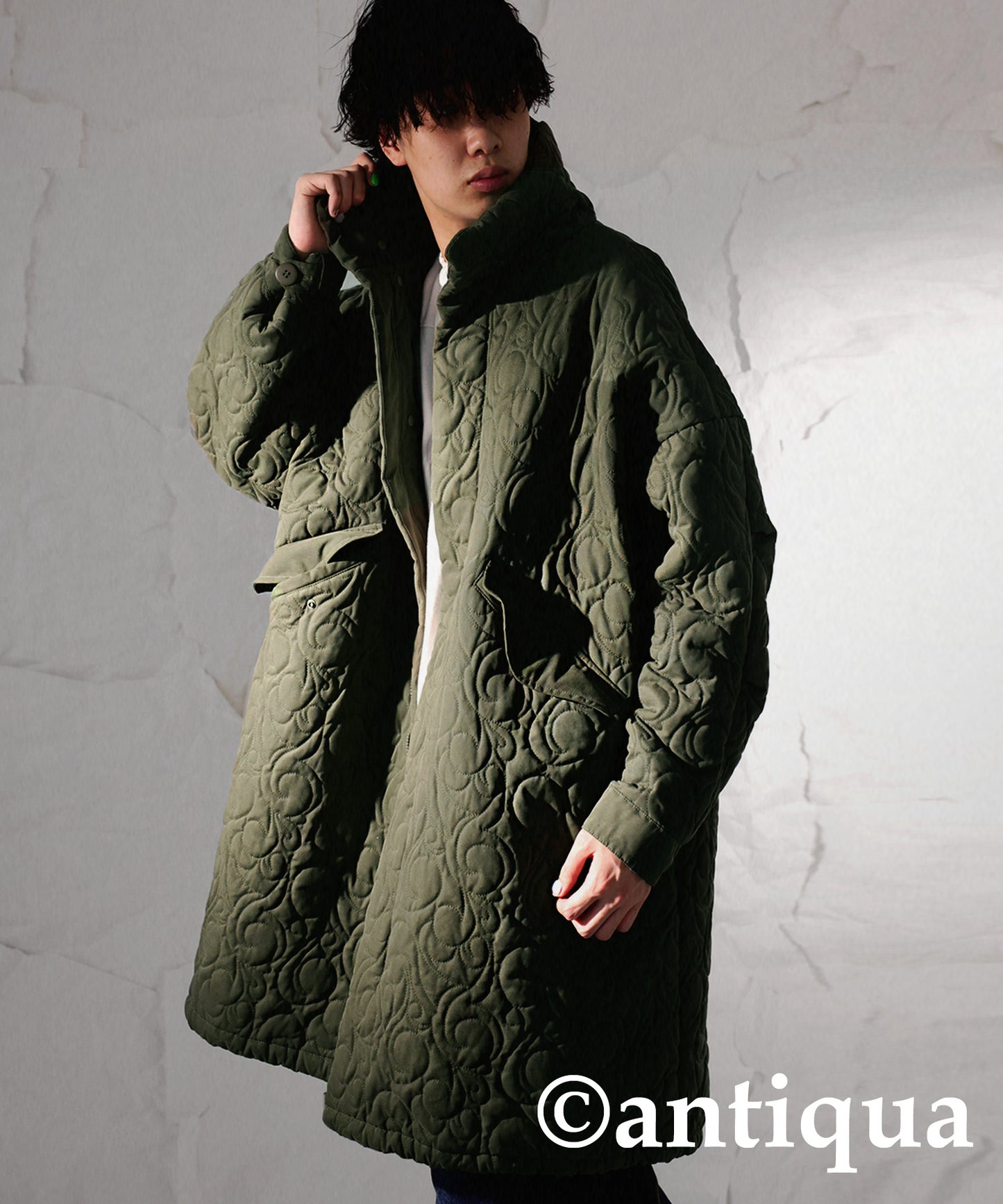 Men's quilting mods coat(M-65) stand up collar