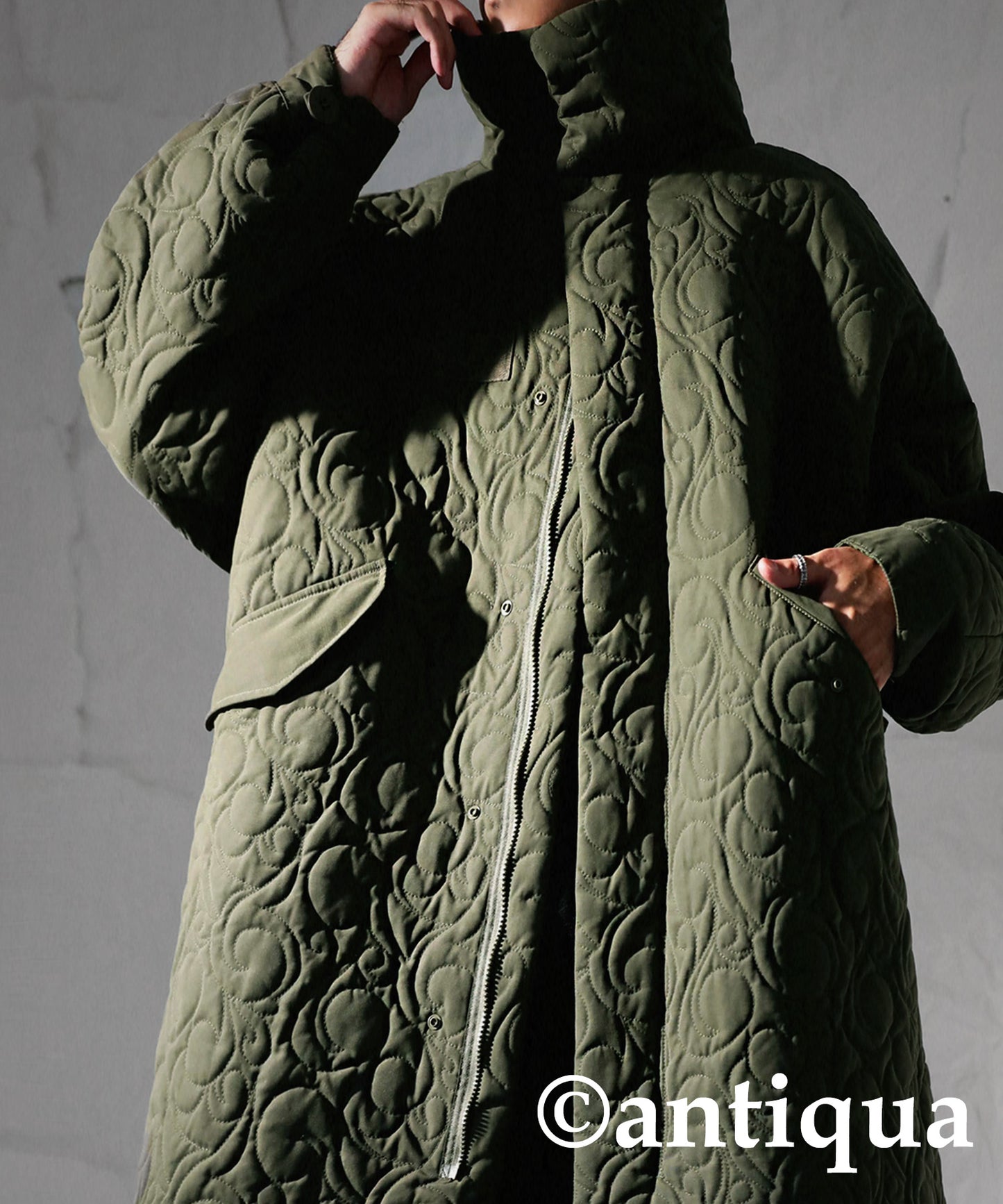 Men's quilting mods coat(M-65) stand up collar