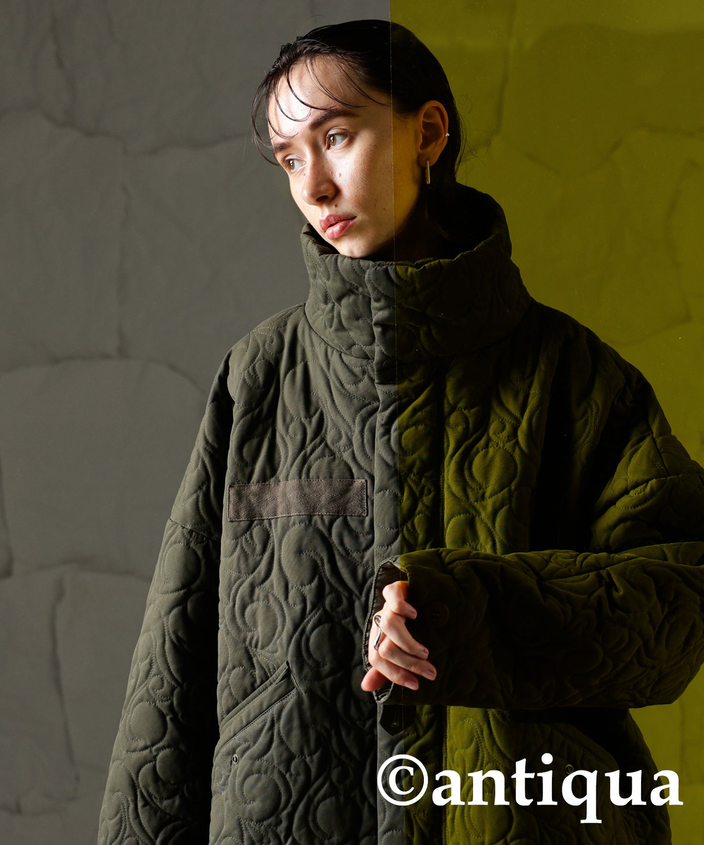 Ladies quilting mods coat(M-65) stand up collar