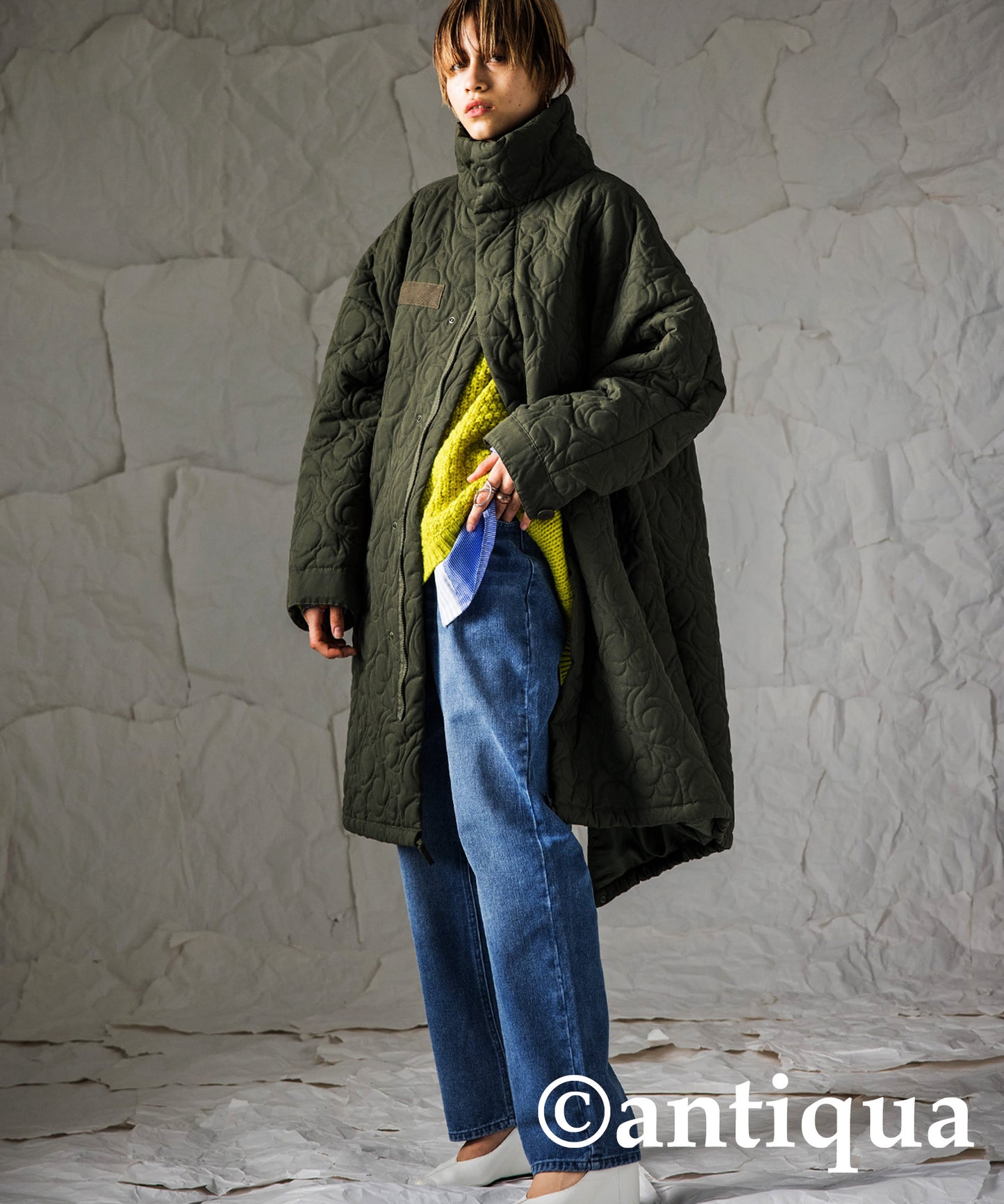 Ladies quilting mods coat(M-65) stand up collar