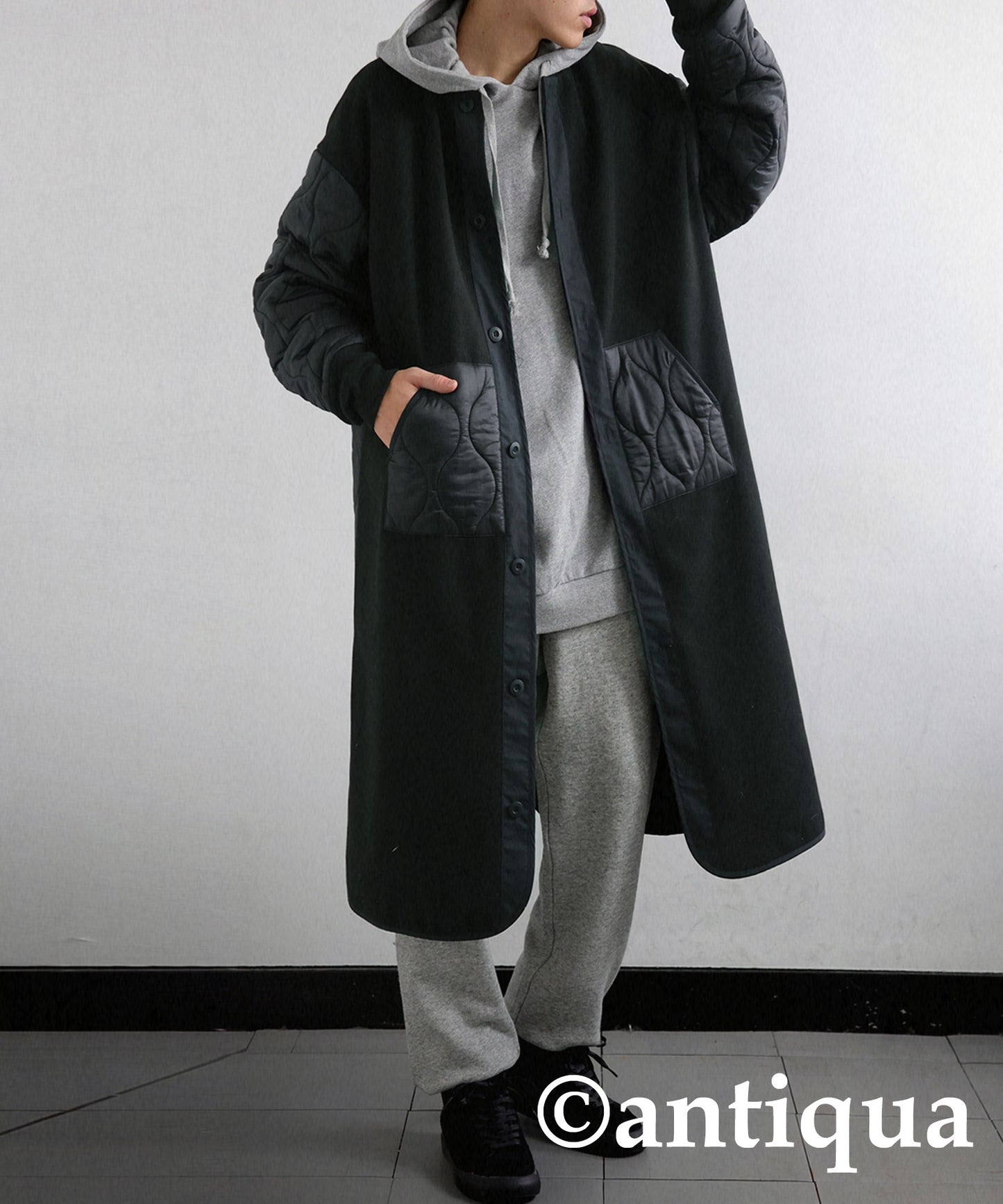 Quilting melton switchingMen's coat