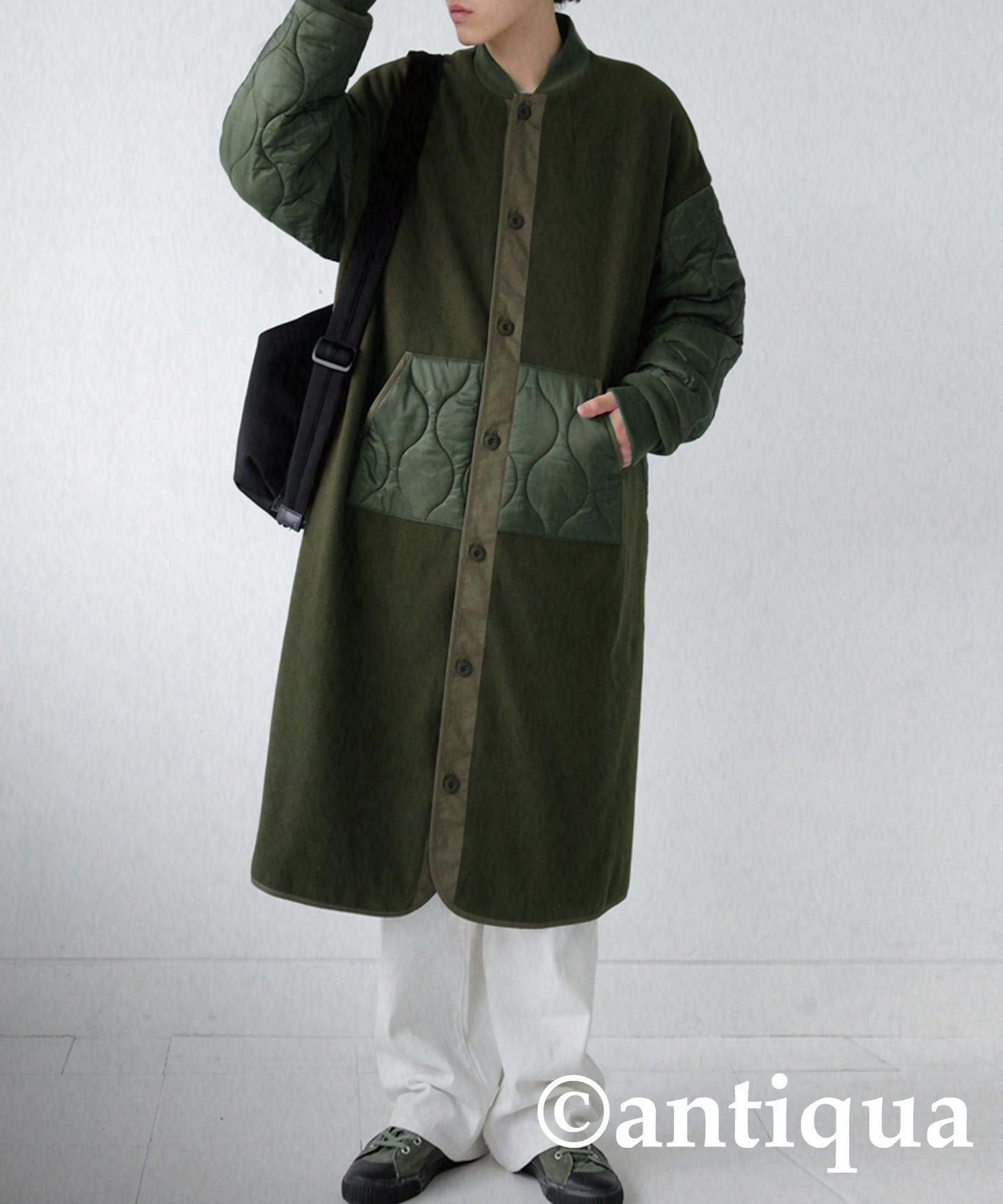 Quilting melton switchingMen's coat