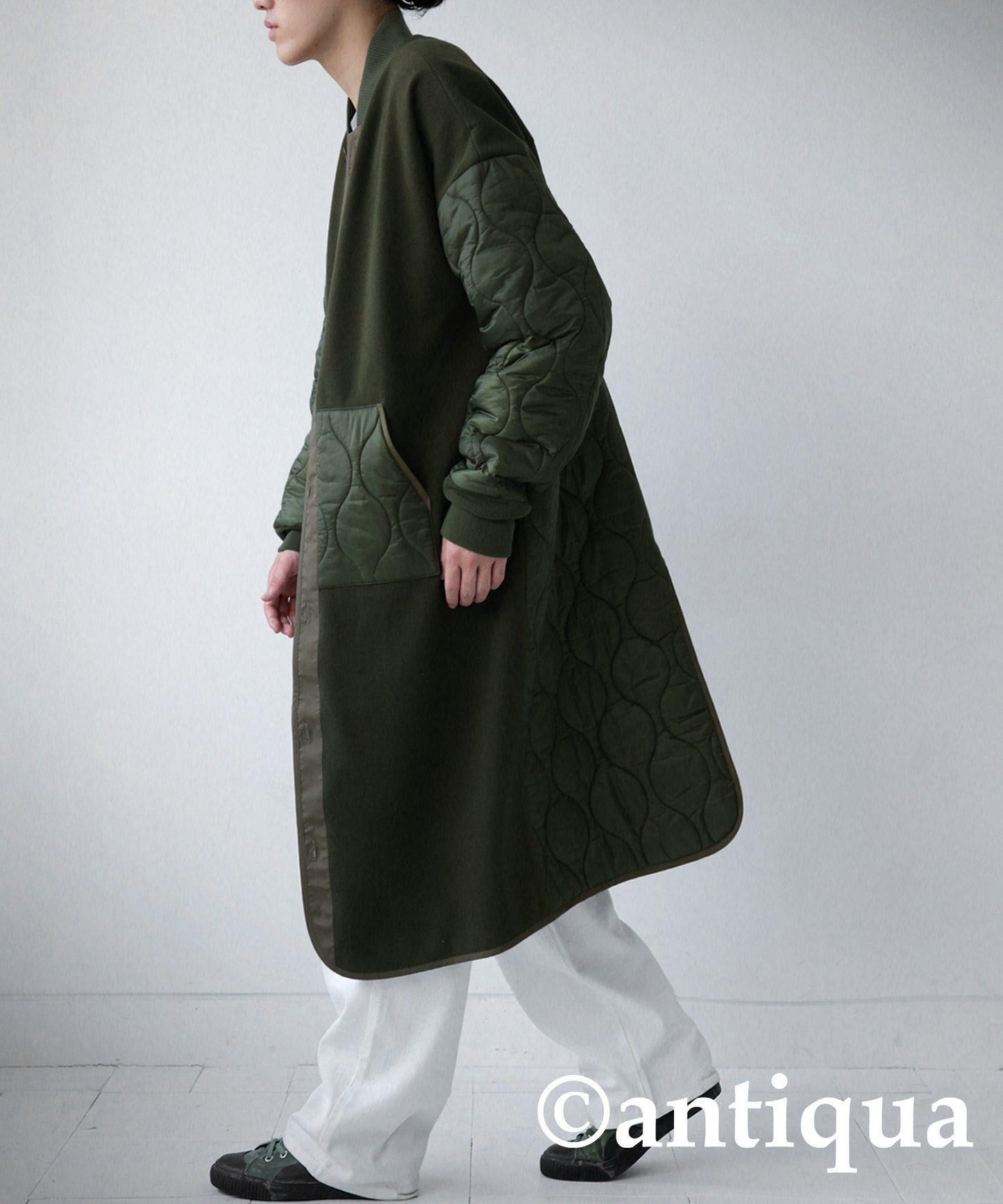 Quilting melton switchingMen's coat