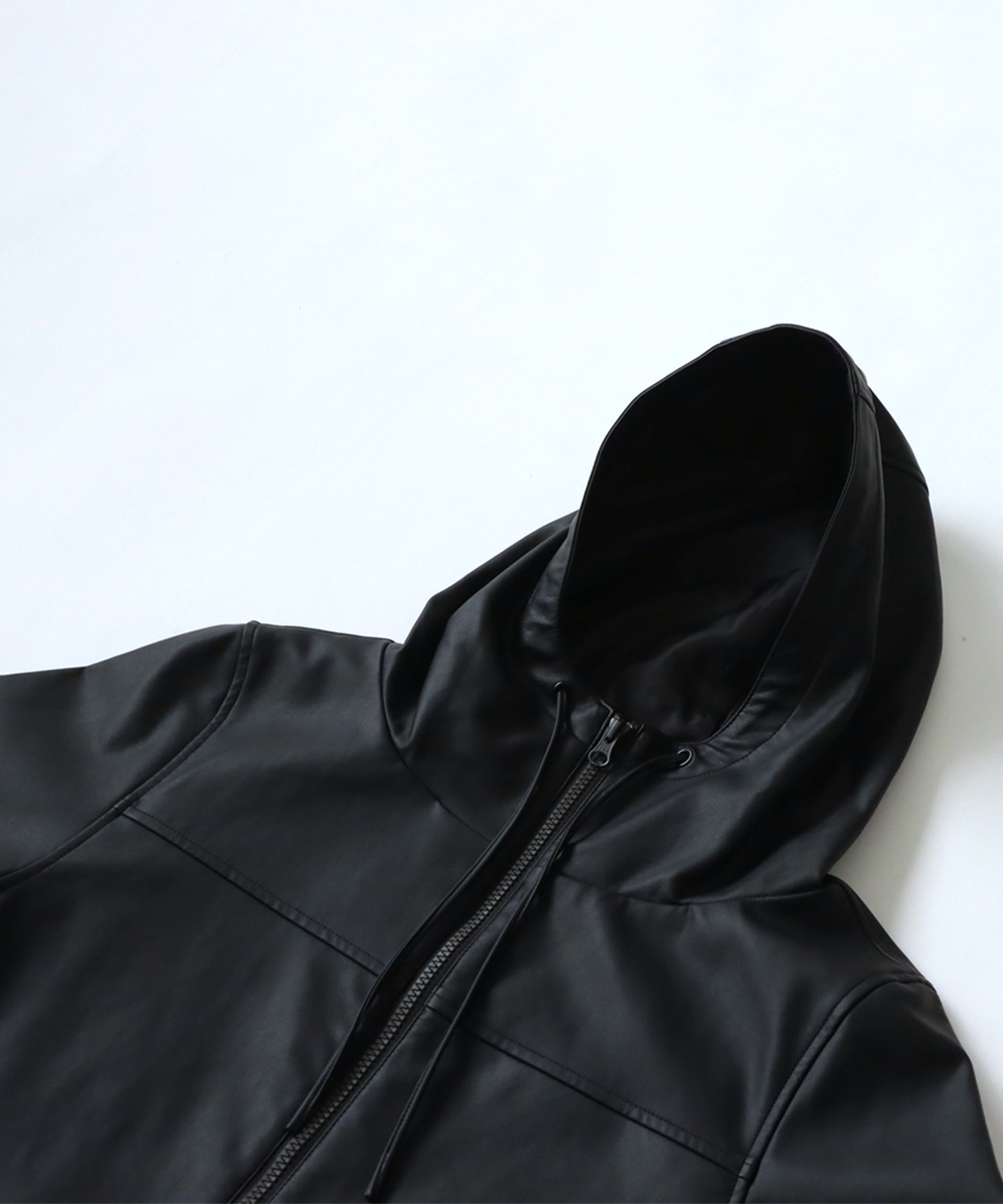 Men's leather jacket vegan leather with hood