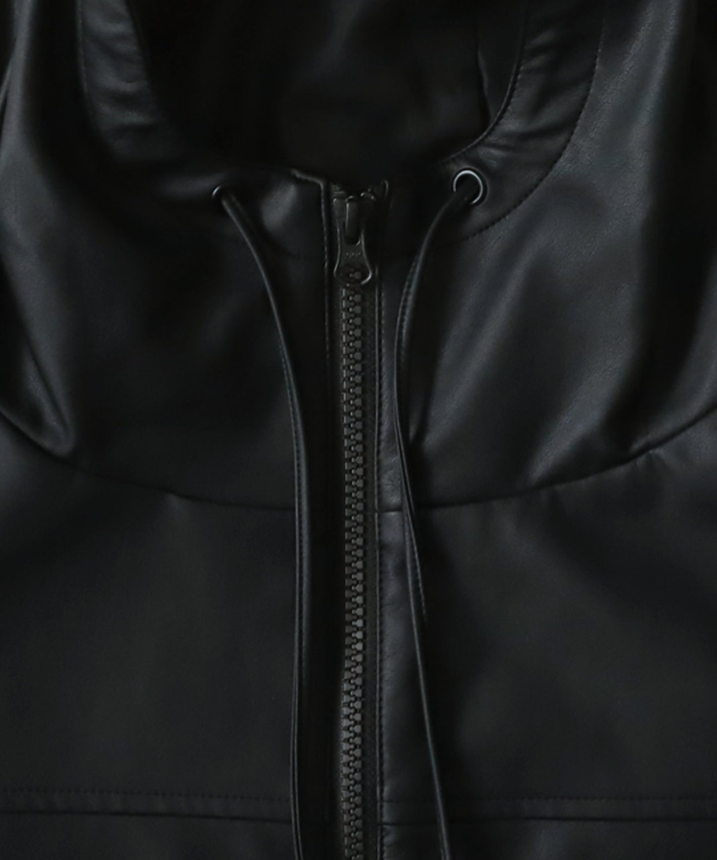 Men's leather jacket vegan leather with hood