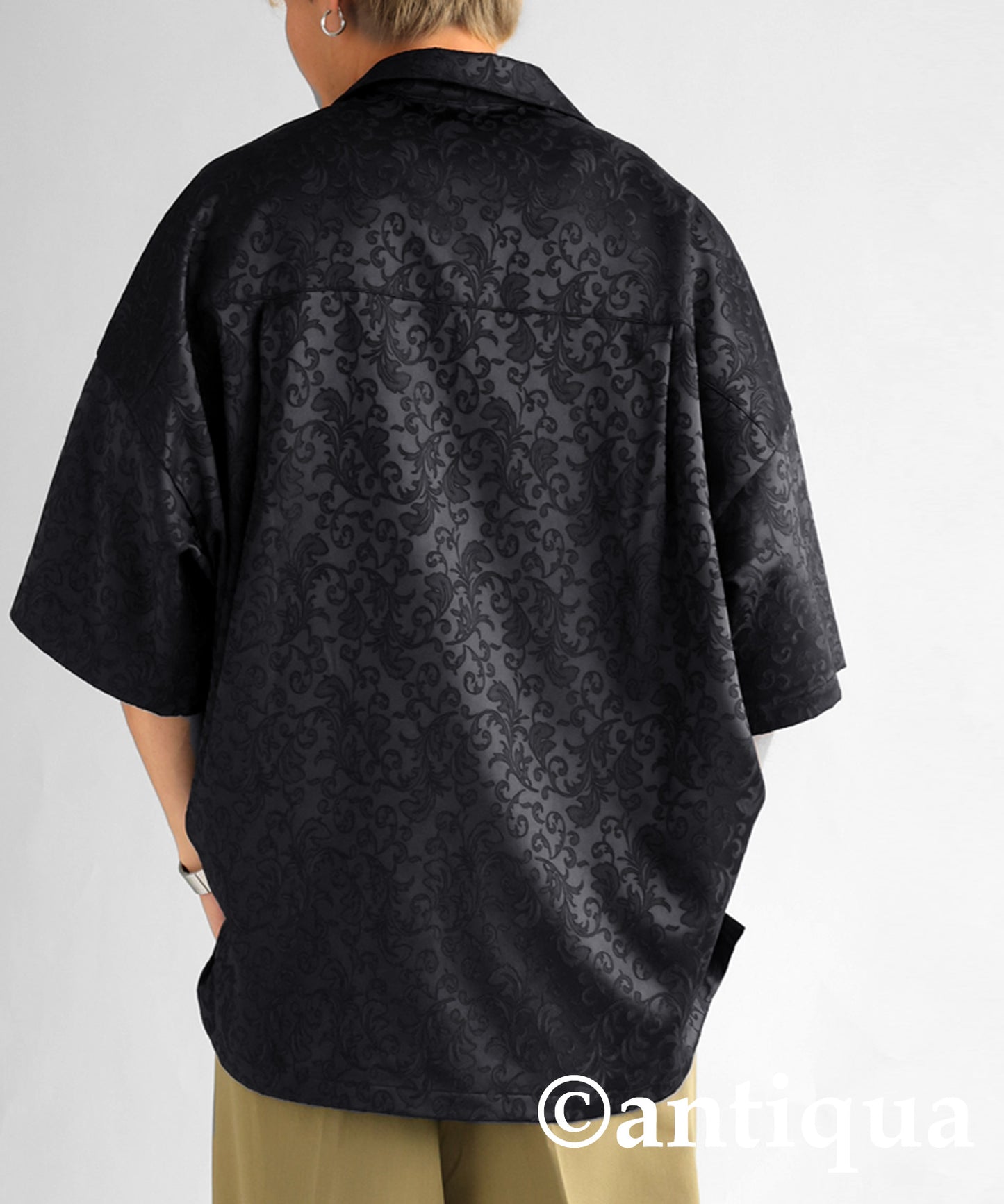 Paisley pattern open collar shirt Men's