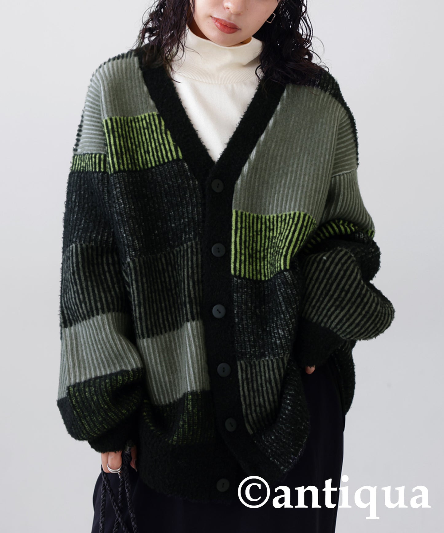 Border Knit Cardigan Ladies