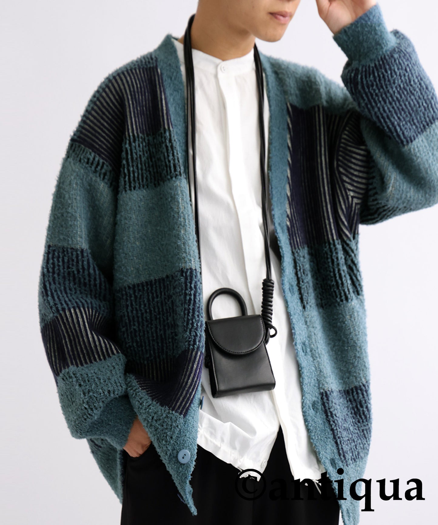 Stripe Knit Cardigan Men's