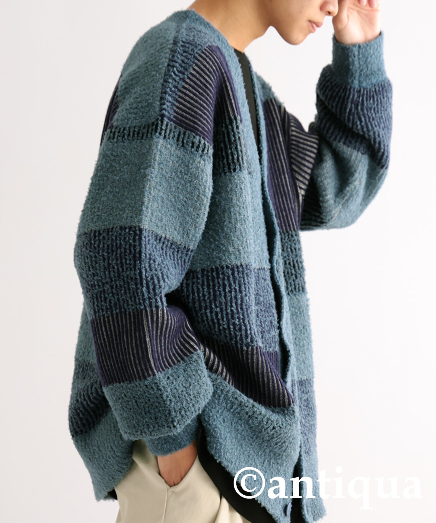 Stripe Knit Cardigan Men's