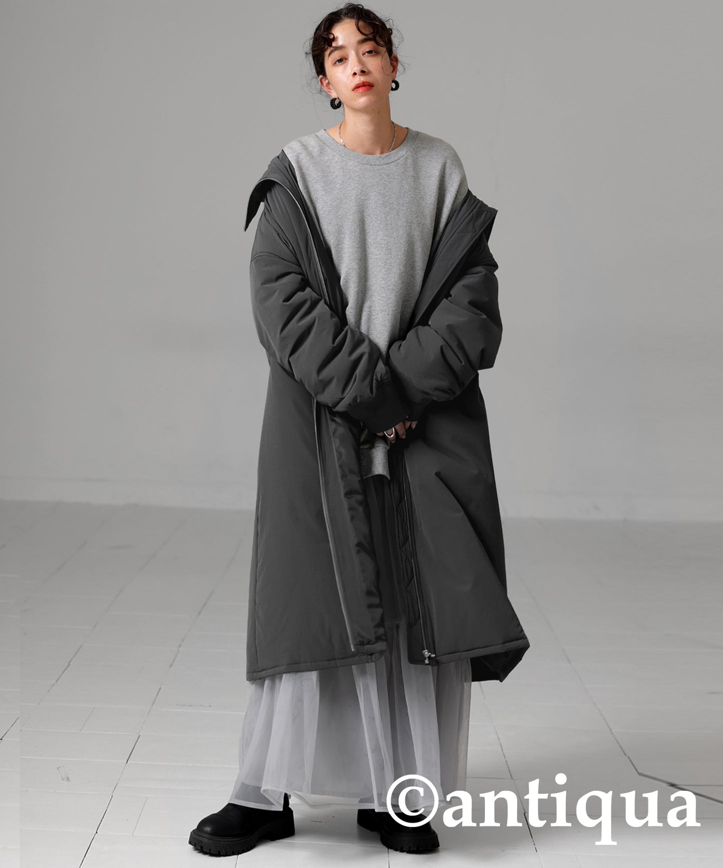 Long Length High Neck Coat Ladies