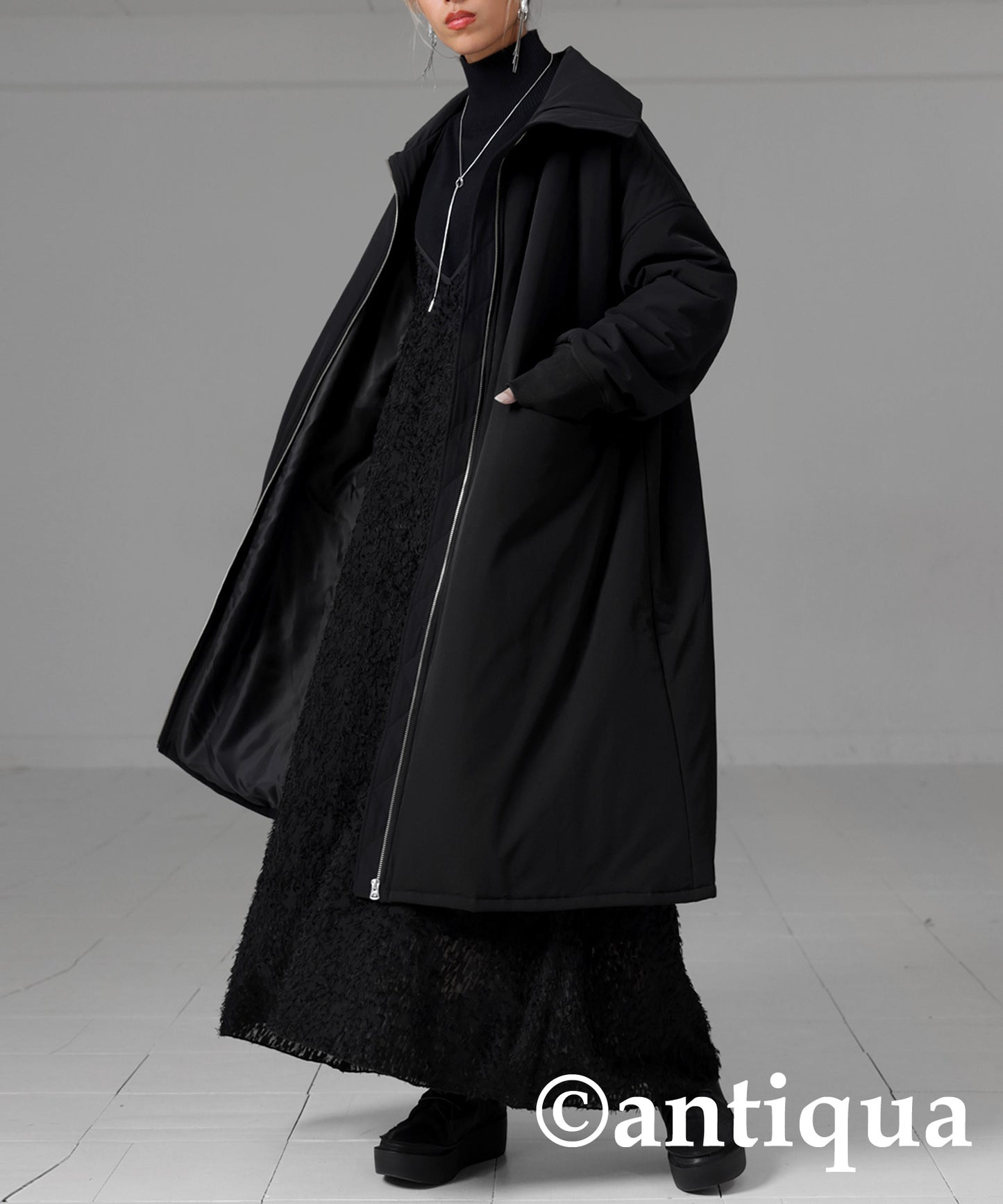 Long Length High Neck Coat Ladies