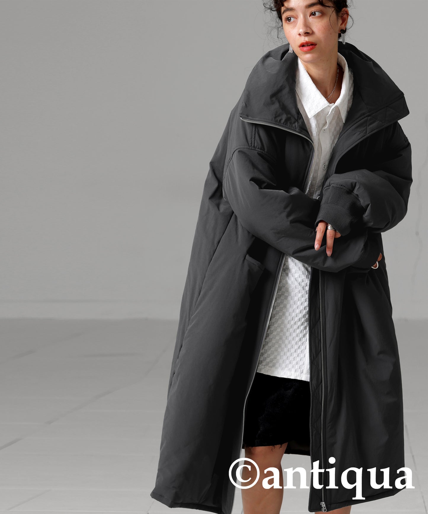 Long Length High Neck Coat Ladies